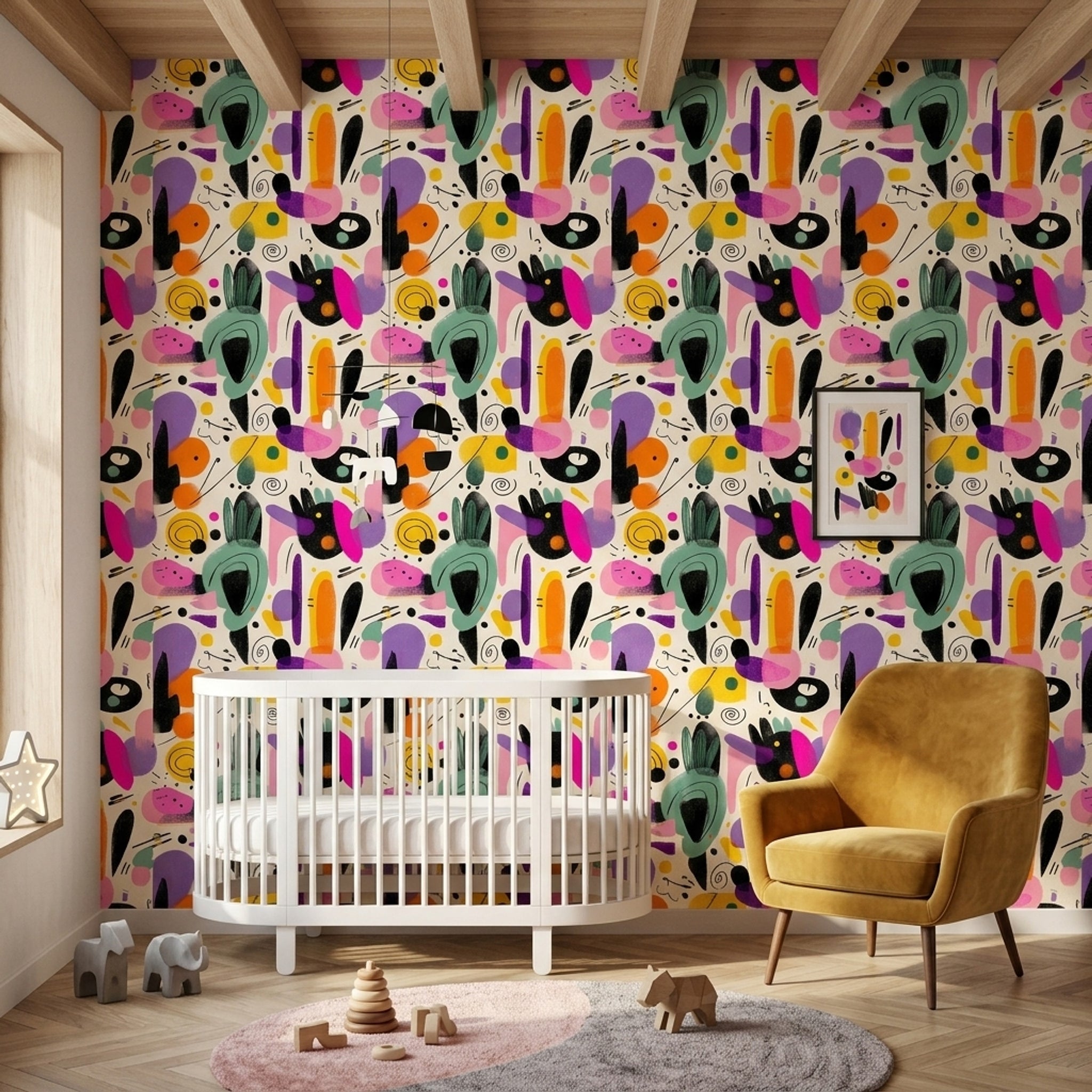 White Background Wallpaper Mid Century Modern White Background Decorative Mural