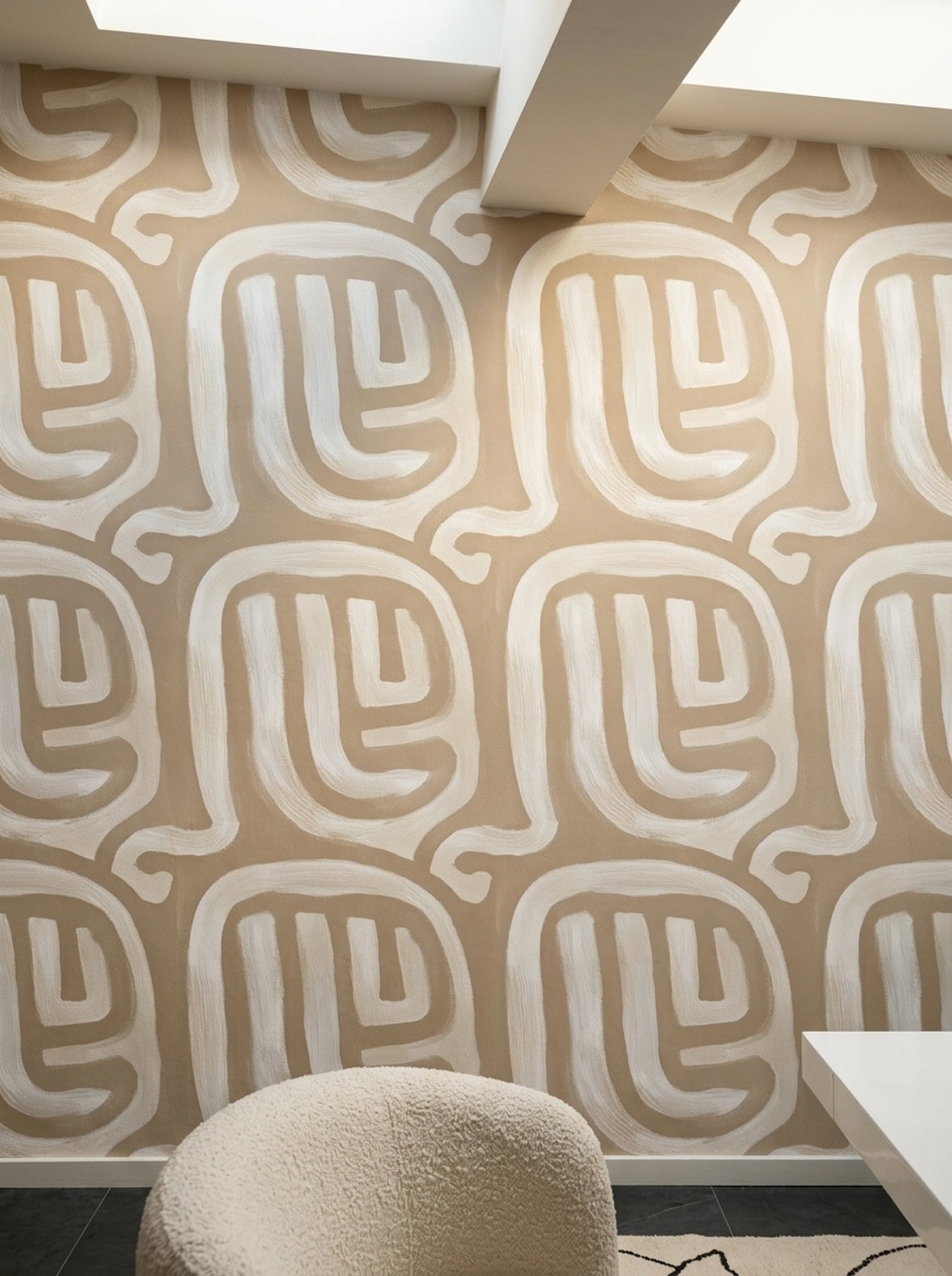 Brushstroke Wallpaper Abstract Removable Neutral Wall Double Roll