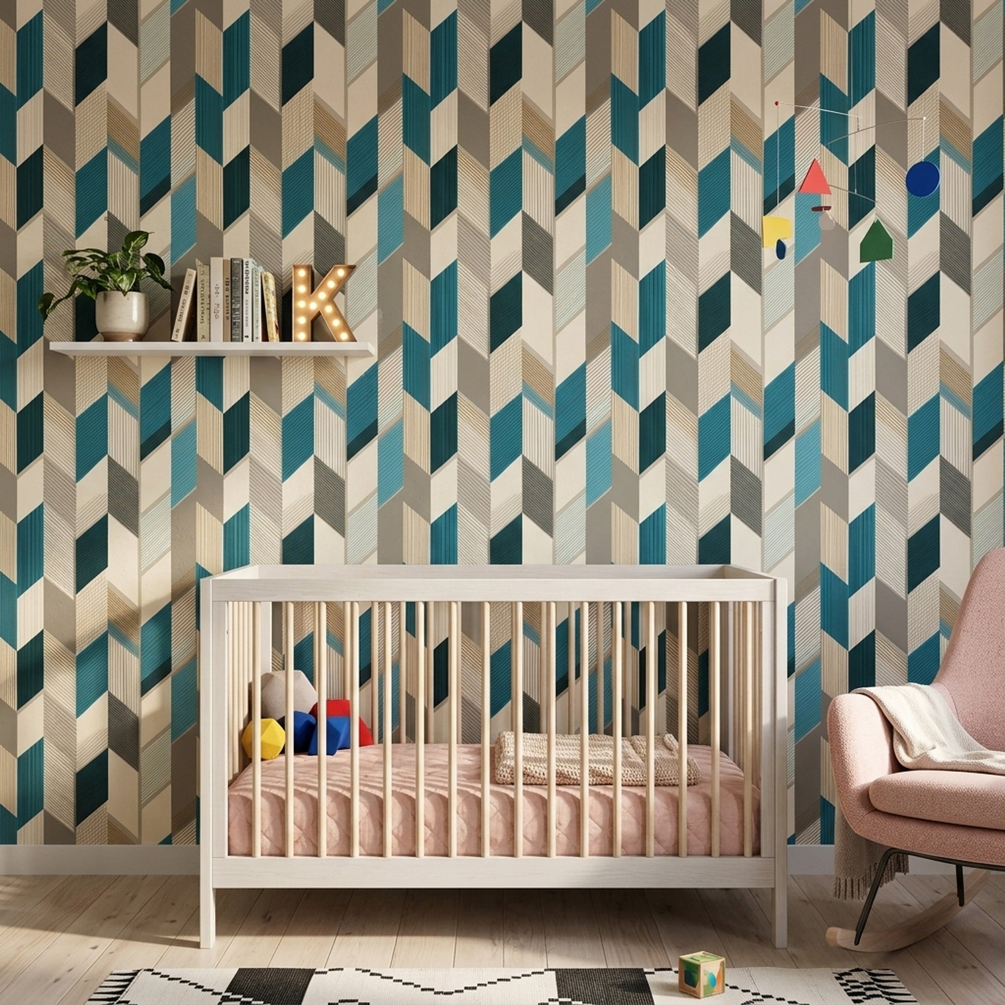 Mid Century Modern Wallpaper Modern Geometric Abstract Removable Wall Decor
