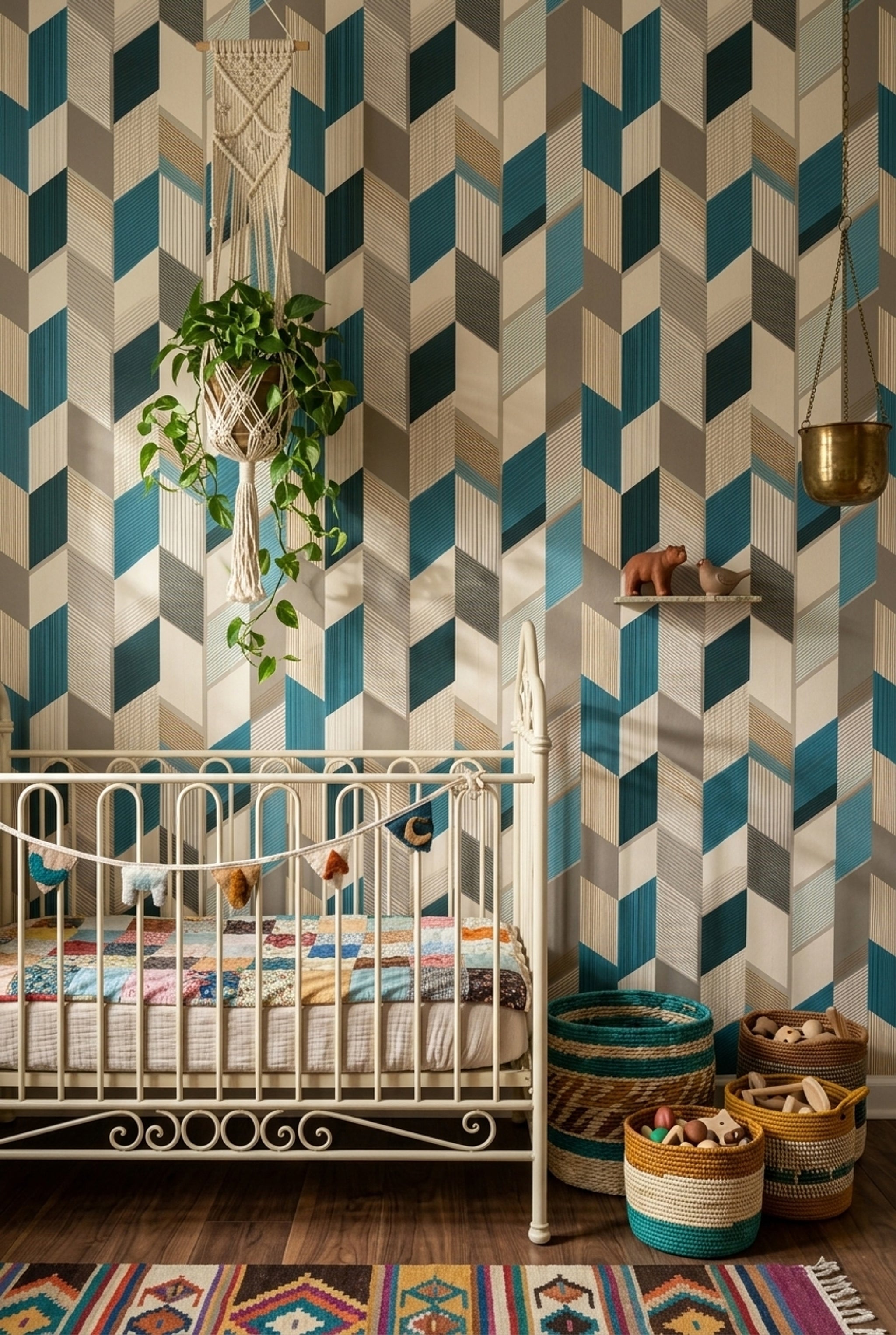 Mid Century Modern Wallpaper Modern Geometric Abstract Removable Wall Decor