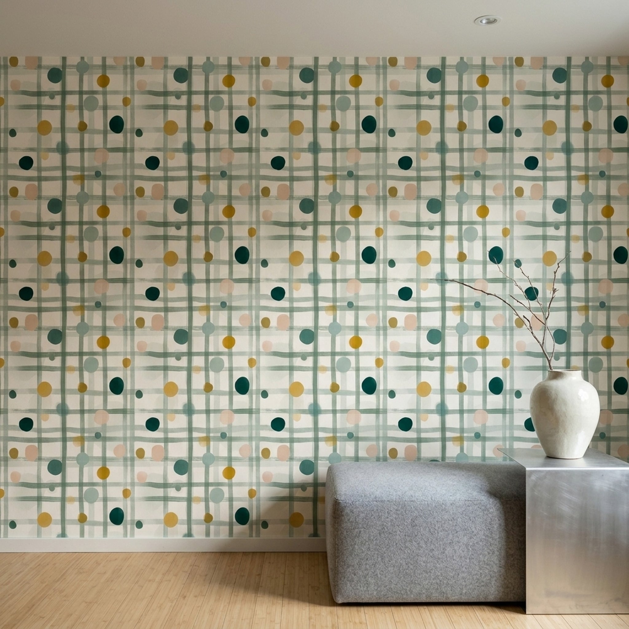 Watercolor Texture Wallpaper Painted Grid Removable Soft Pastel Wall Double Roll
