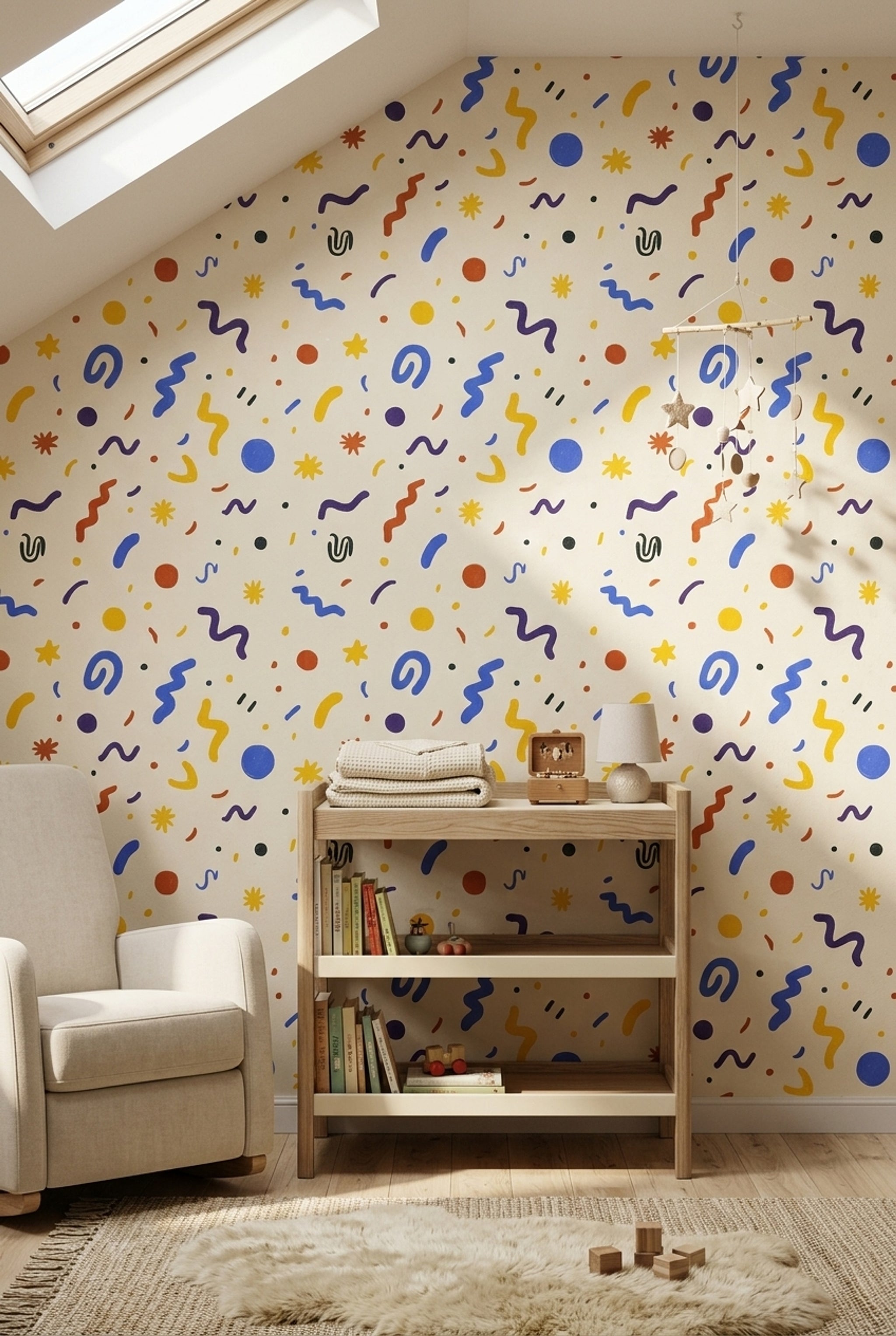 Mid Century Modern Wallpaper Retro Removable Abstract Wall Double Roll