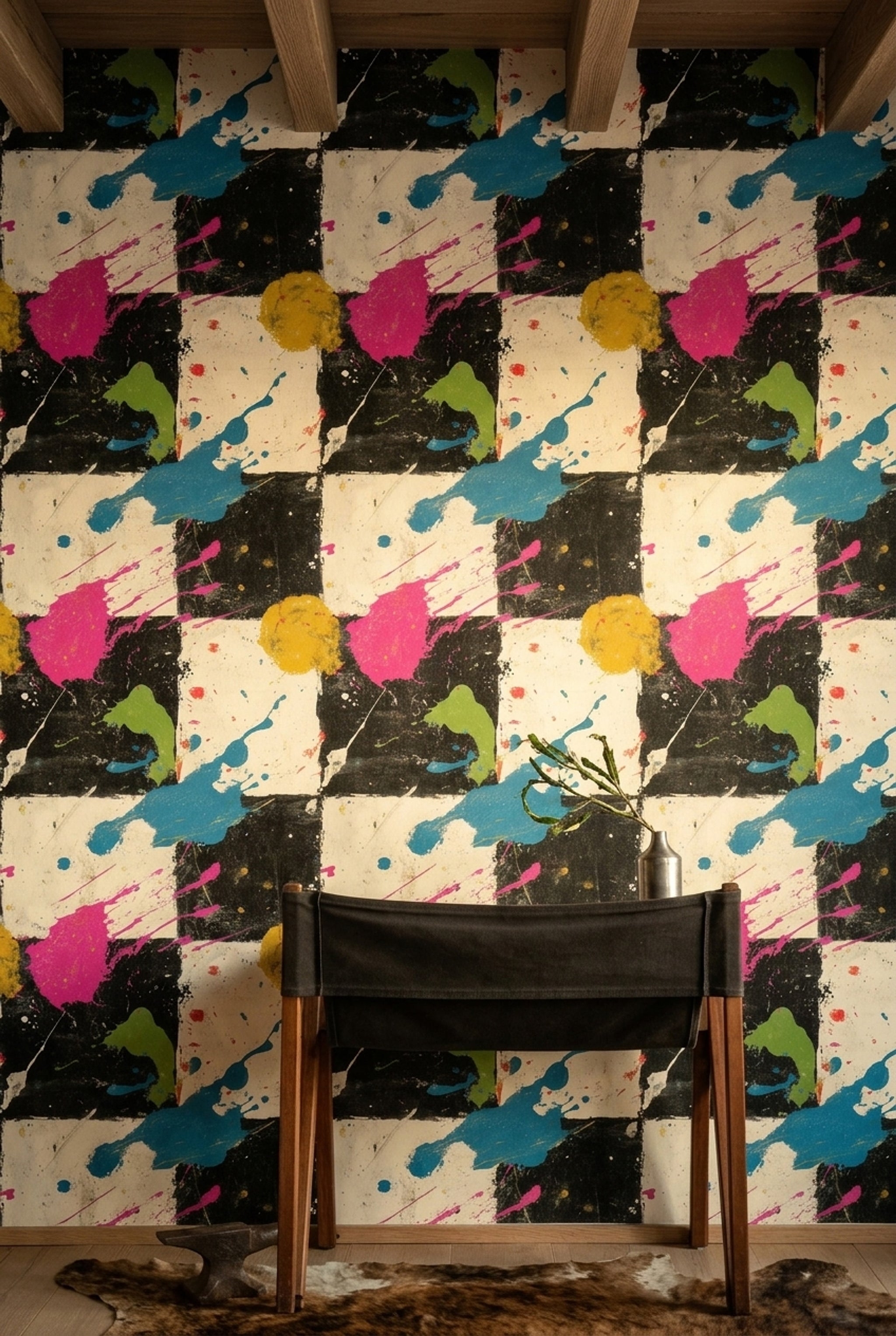 Grunge Texture Wallpaper Paint Splatter Abstract Removable Wall Decor