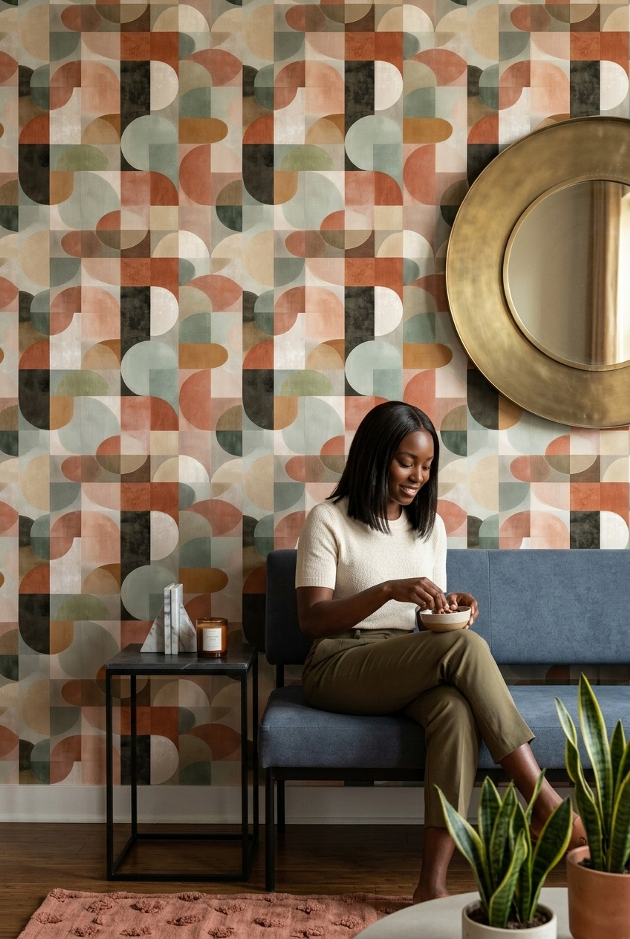 Mid Century Modern Wallpaper Geometric Modern Decorative Mural