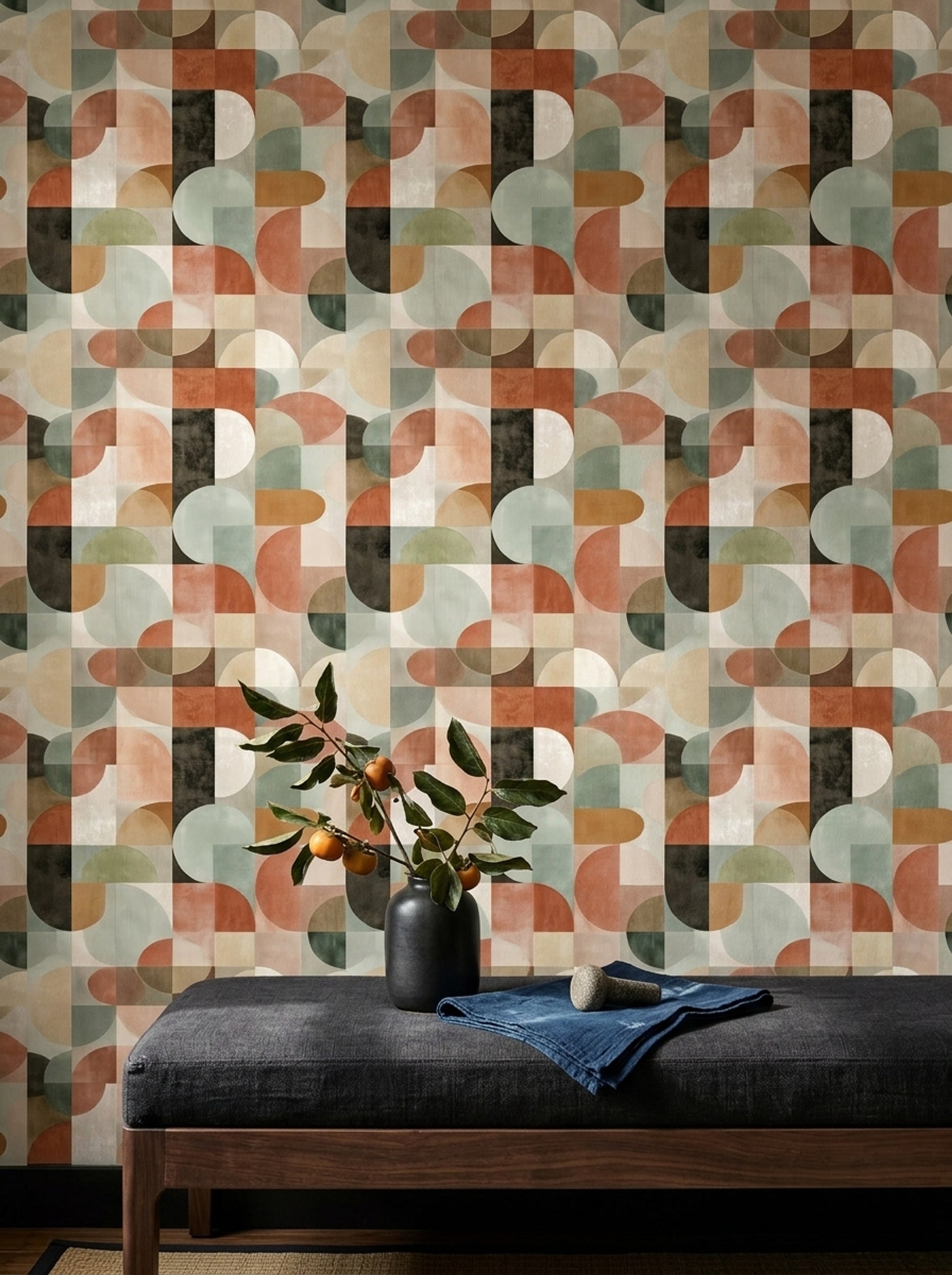 Mid Century Modern Wallpaper Geometric Modern Decorative Mural