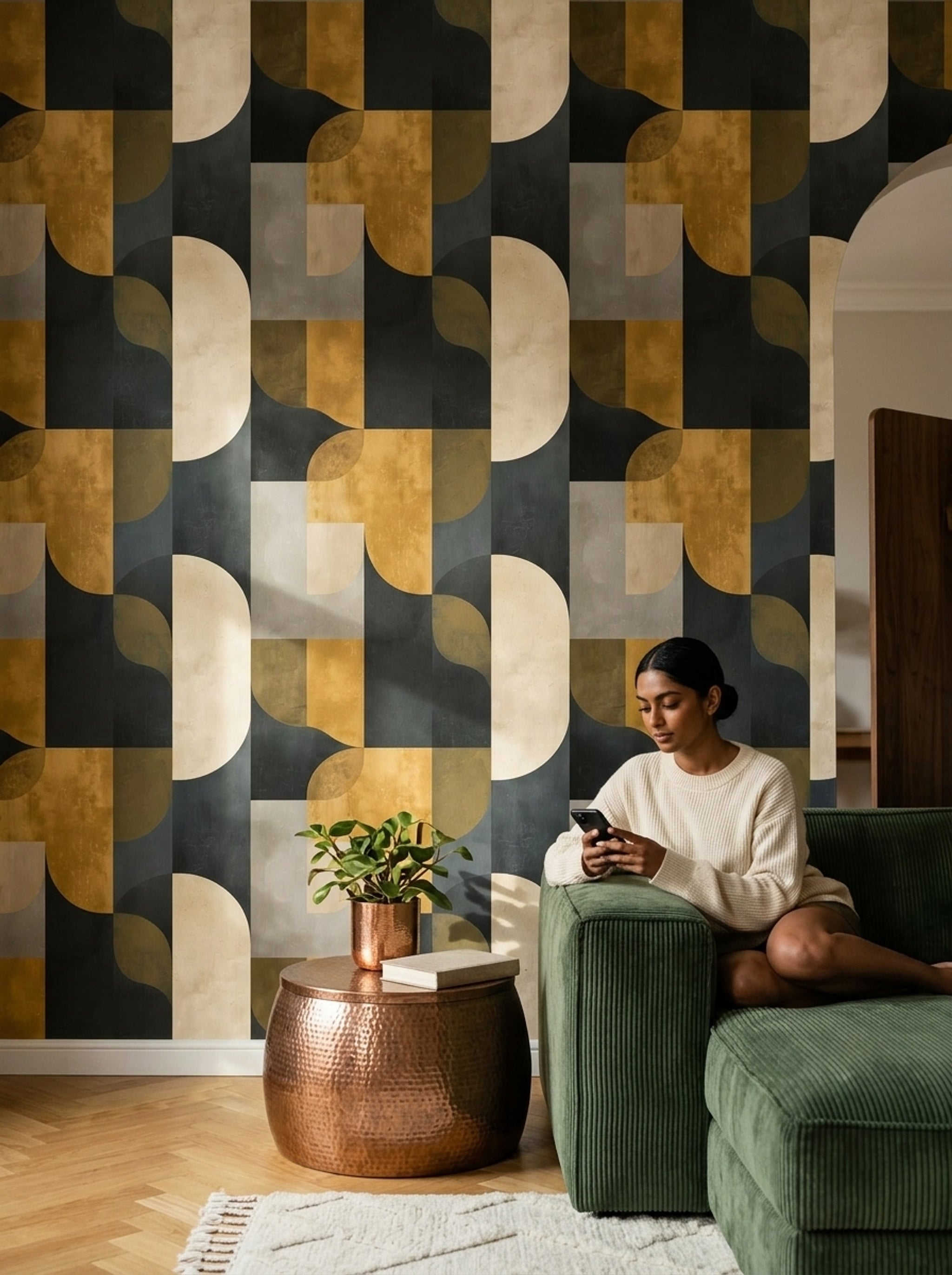 Mid Century Modern Wallpaper Retro Modern Decorative Mural