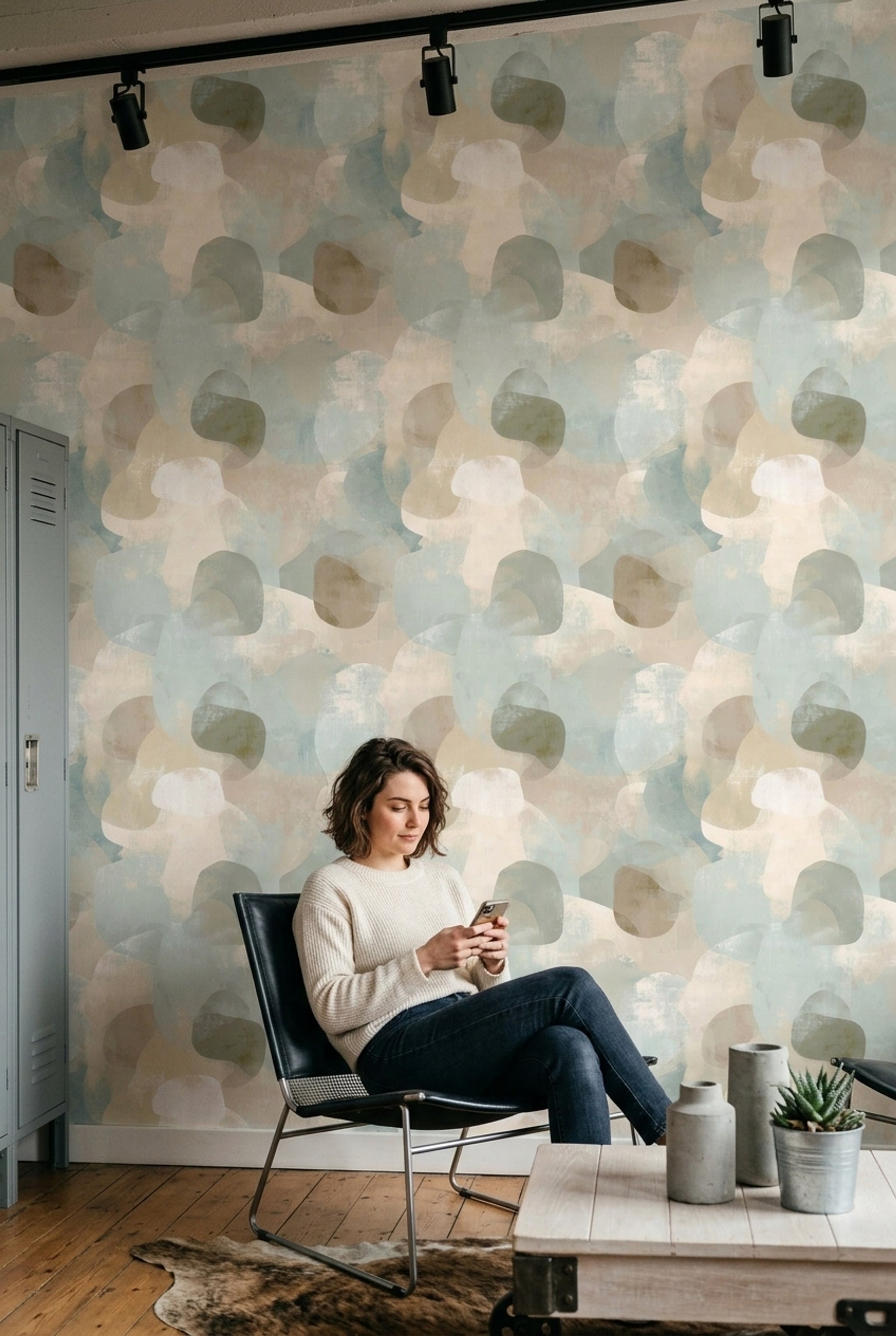 Organic Shapes Wallpaper Soft Neutral Palette Scandinavian Decorative Mural