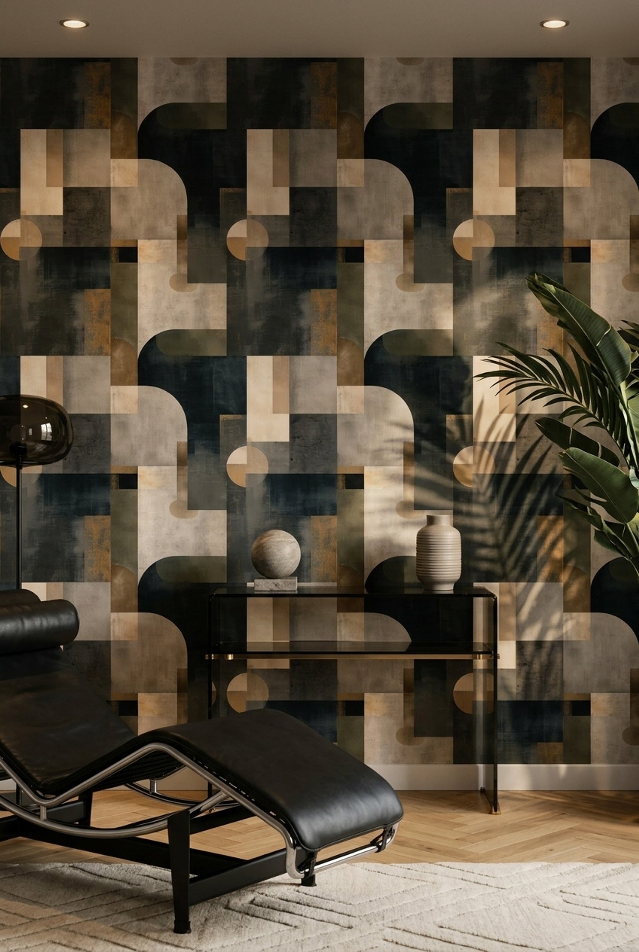 Concrete Texture Wallpaper Geometric Modern Removable Wall Decor
