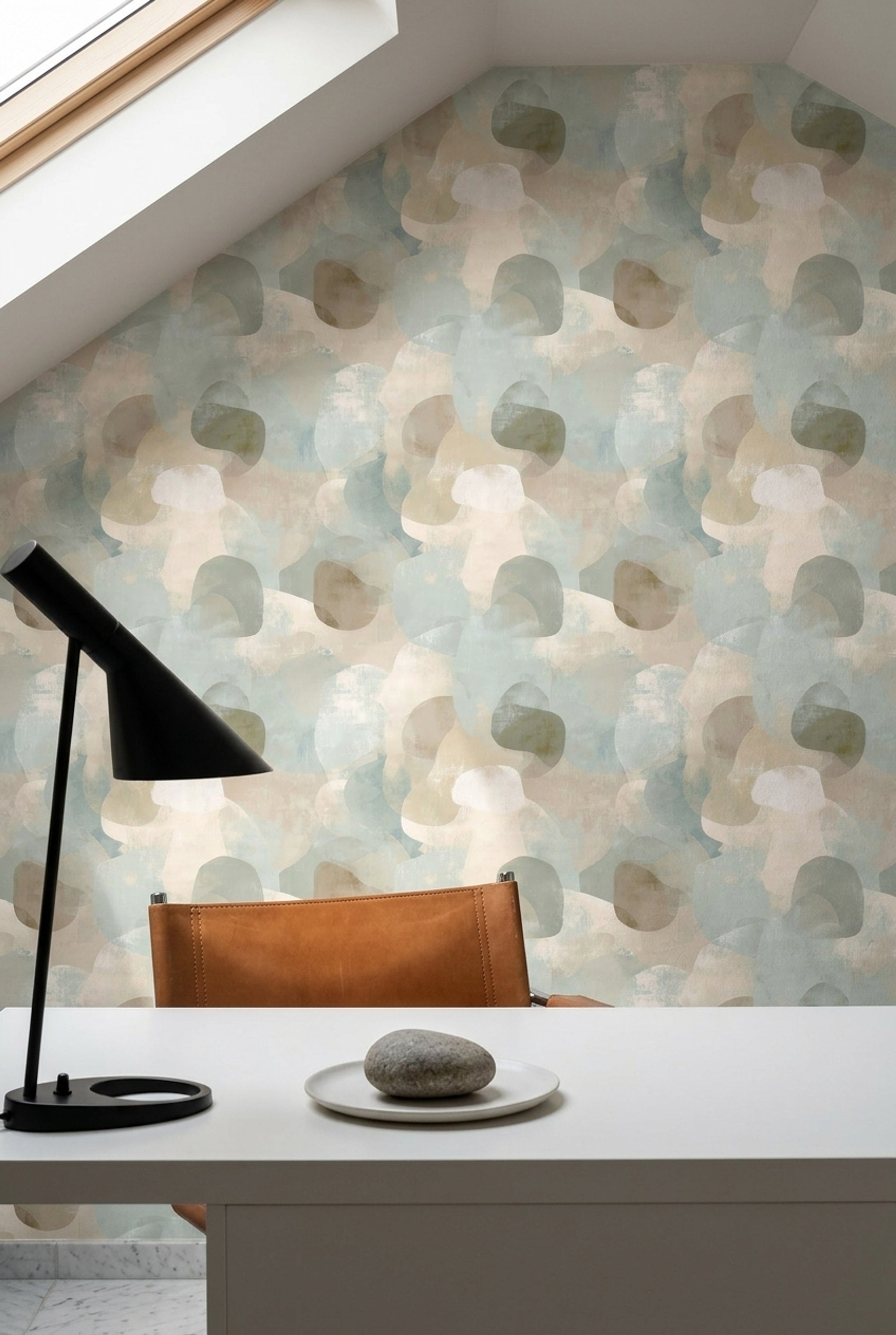 Organic Shapes Wallpaper Soft Neutral Palette Scandinavian Decorative Mural