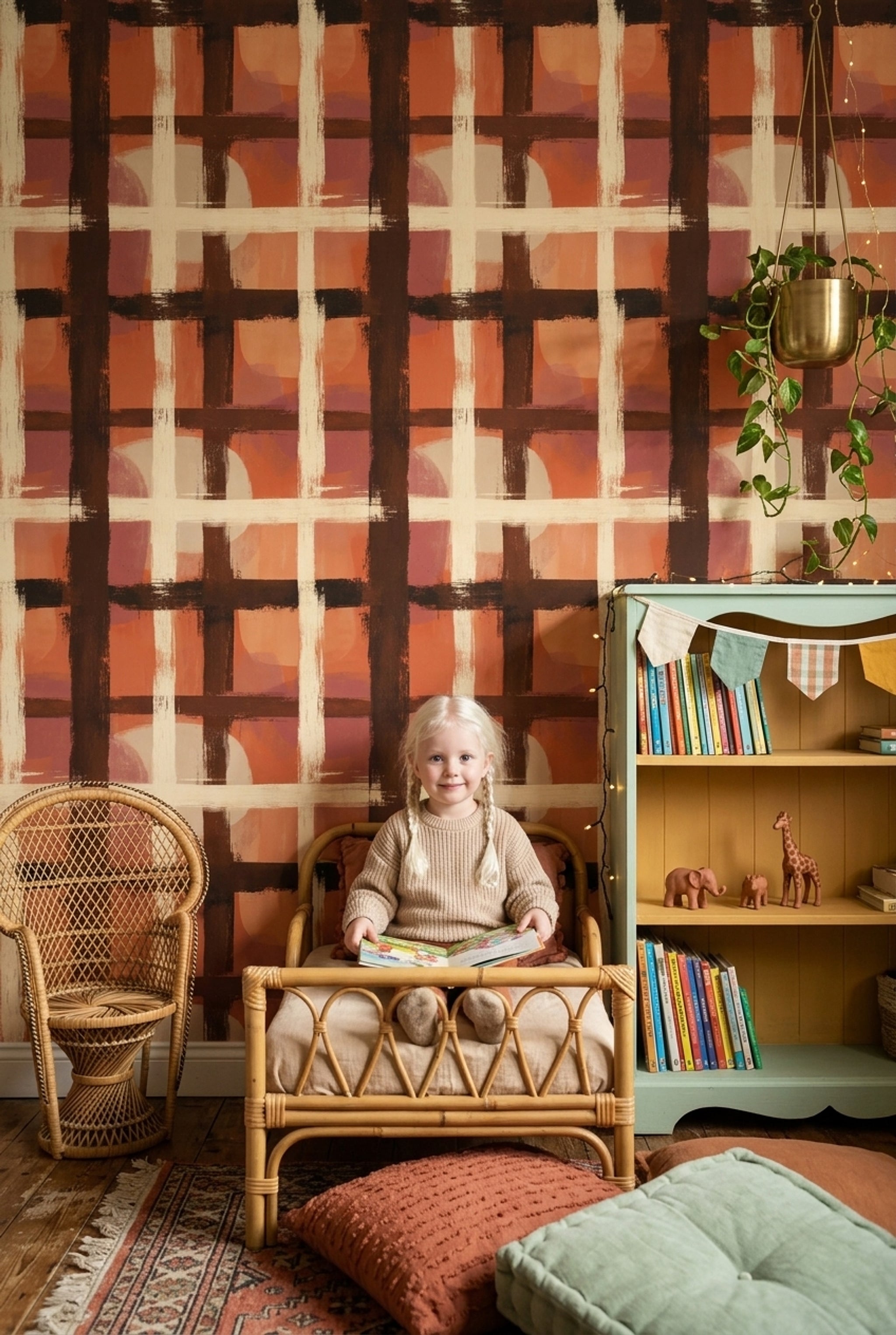 Mid-Century Modern Wallpaper Retro Modern Removable Wall Decor