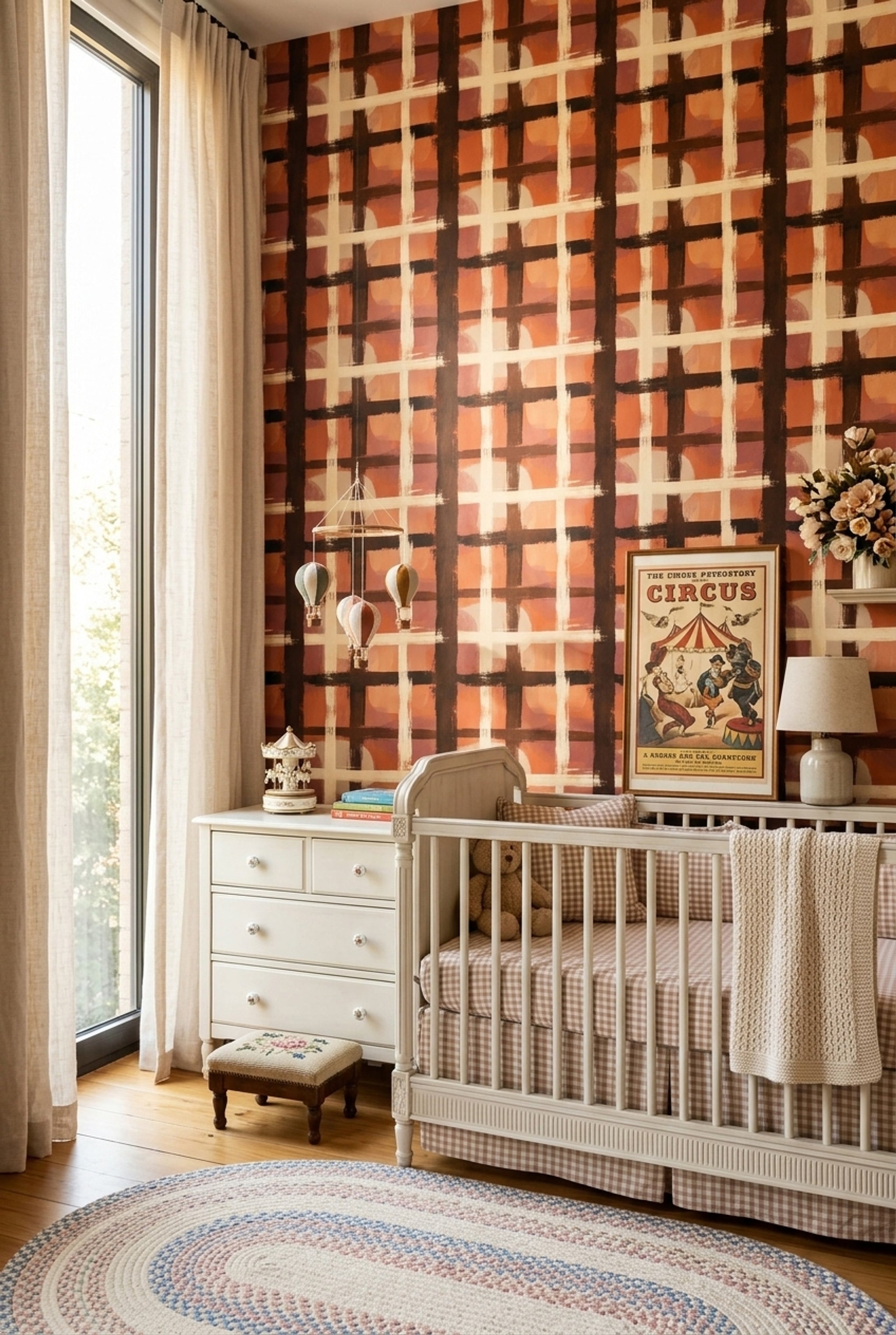 Mid-Century Modern Wallpaper Retro Modern Removable Wall Decor