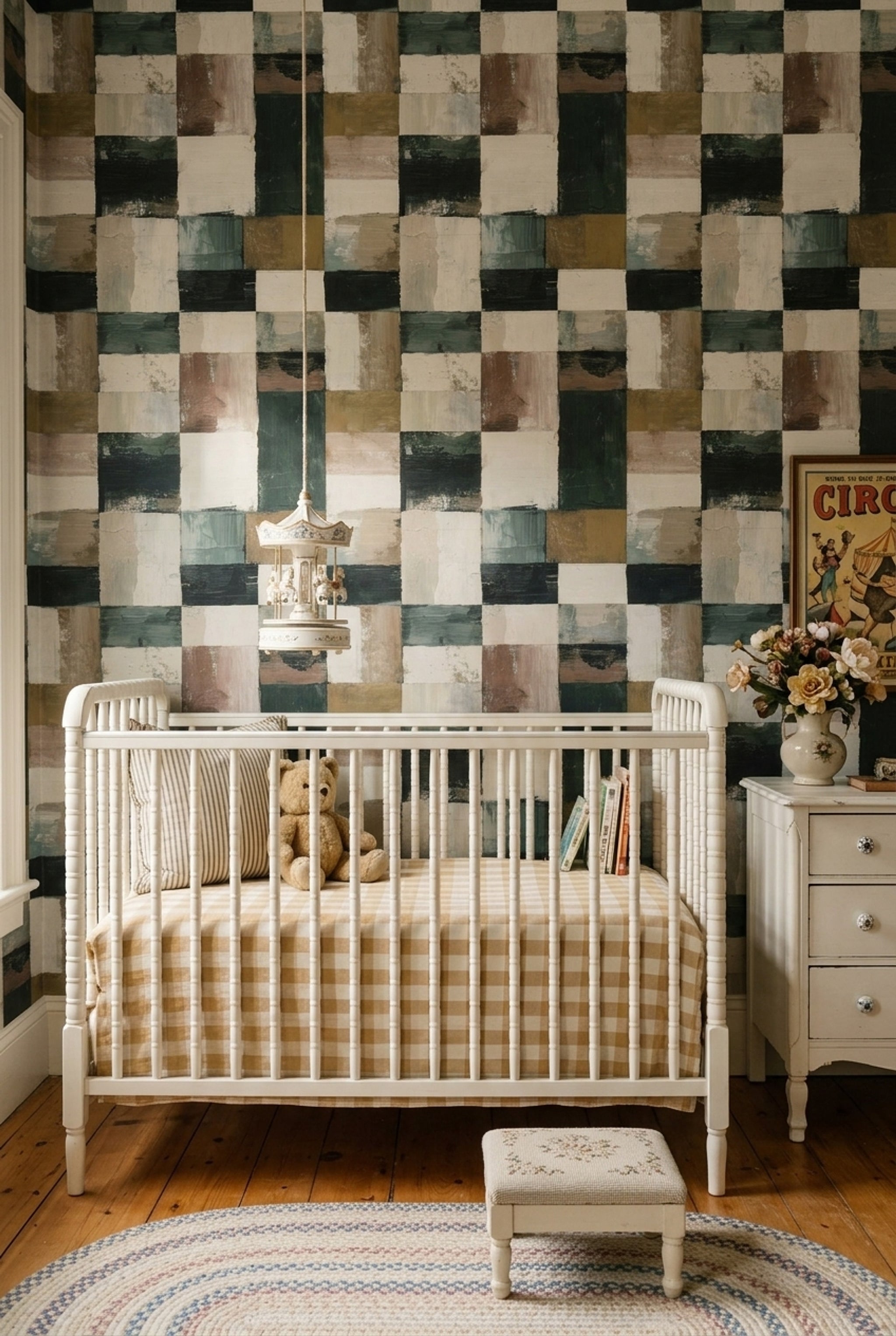 Abstract Geometric Wallpaper Painted Blocks Modern Minimalist Decorative Mural