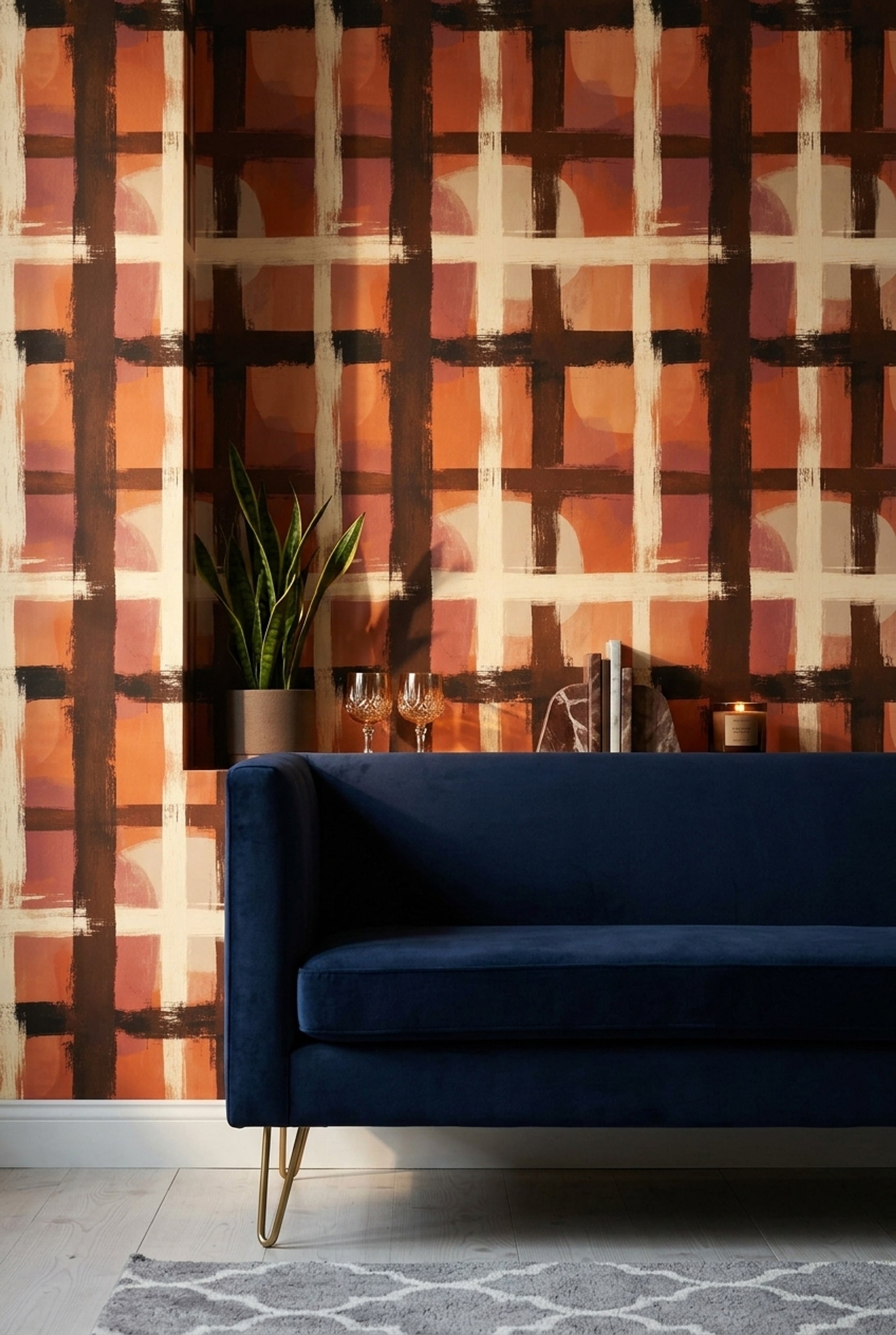 Mid-Century Modern Wallpaper Retro Modern Removable Wall Decor