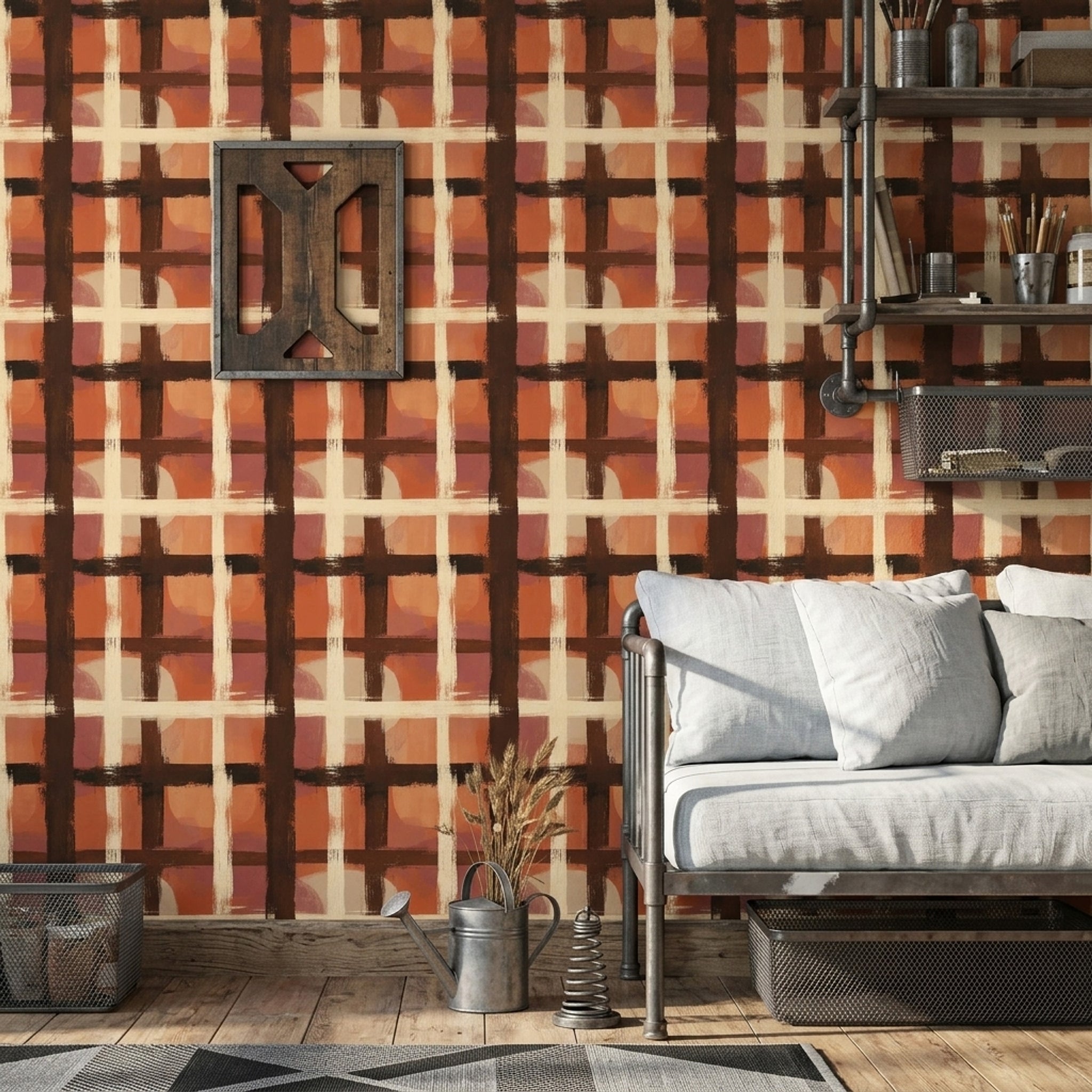 Mid-Century Modern Wallpaper Retro Modern Removable Wall Decor