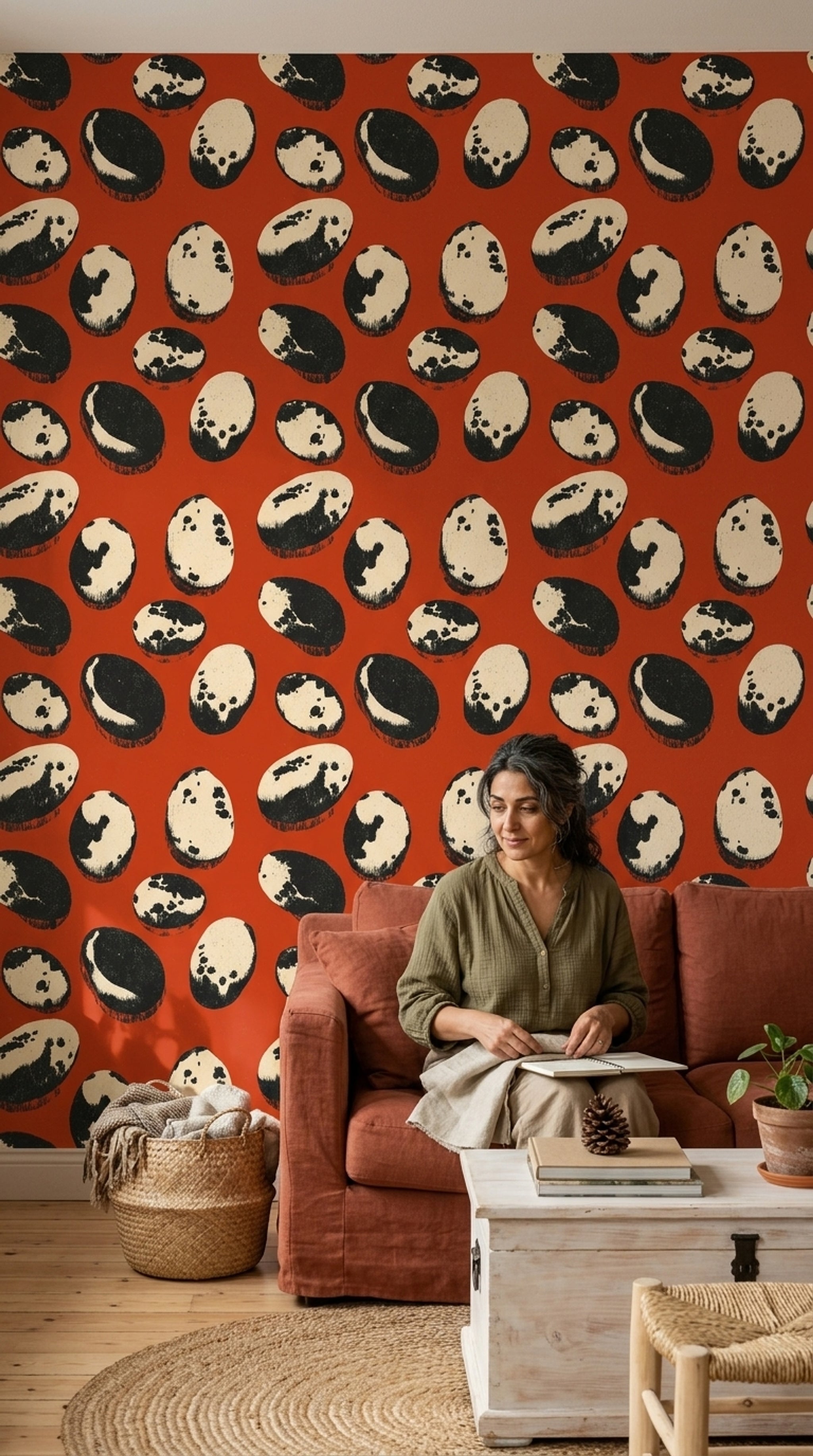Mid Century Modern Wallpaper Retro Removable Geometric Wall Double Roll