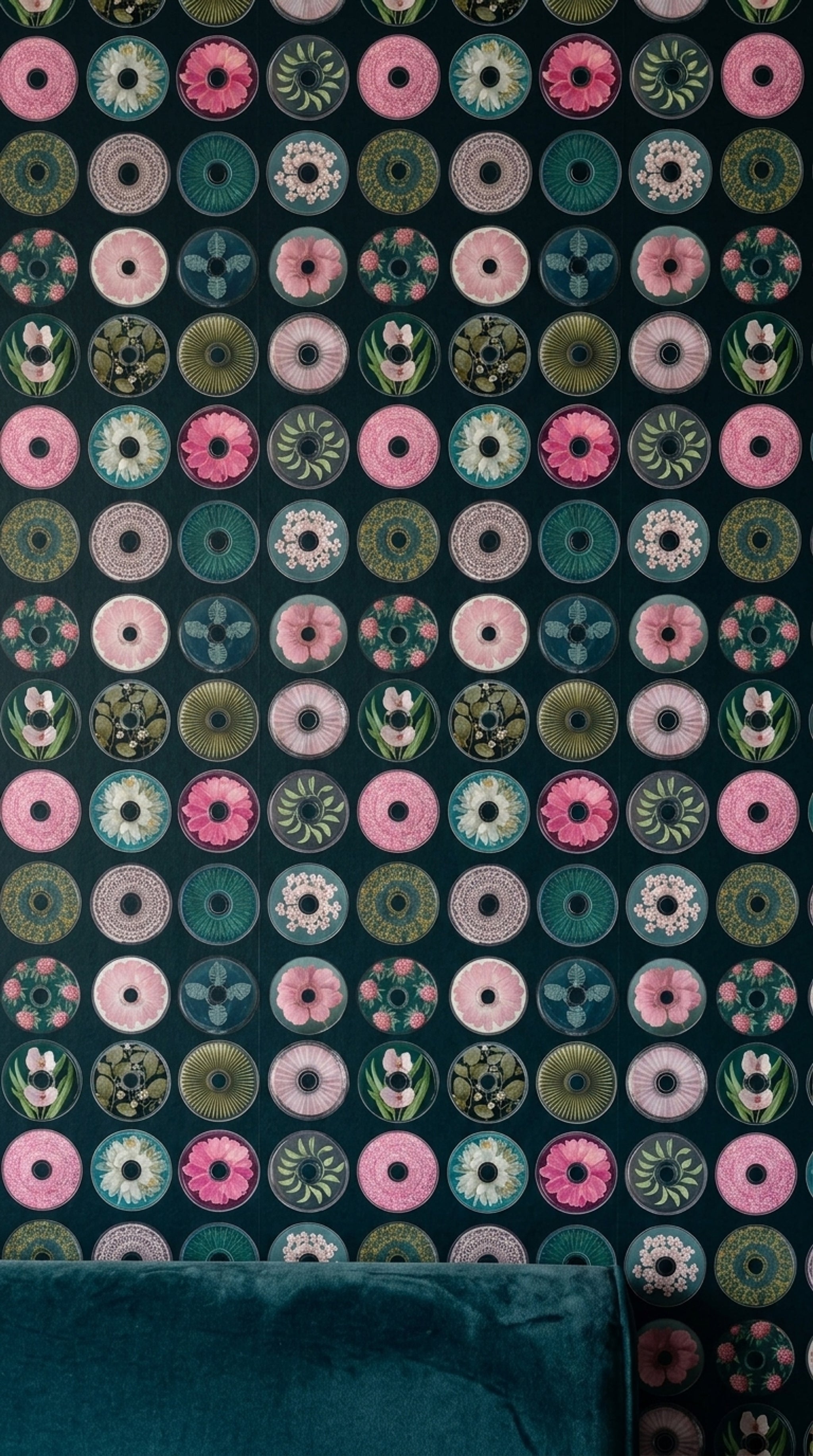Black Background Wallpaper Dark Botanical Floral Removable Wall Decor