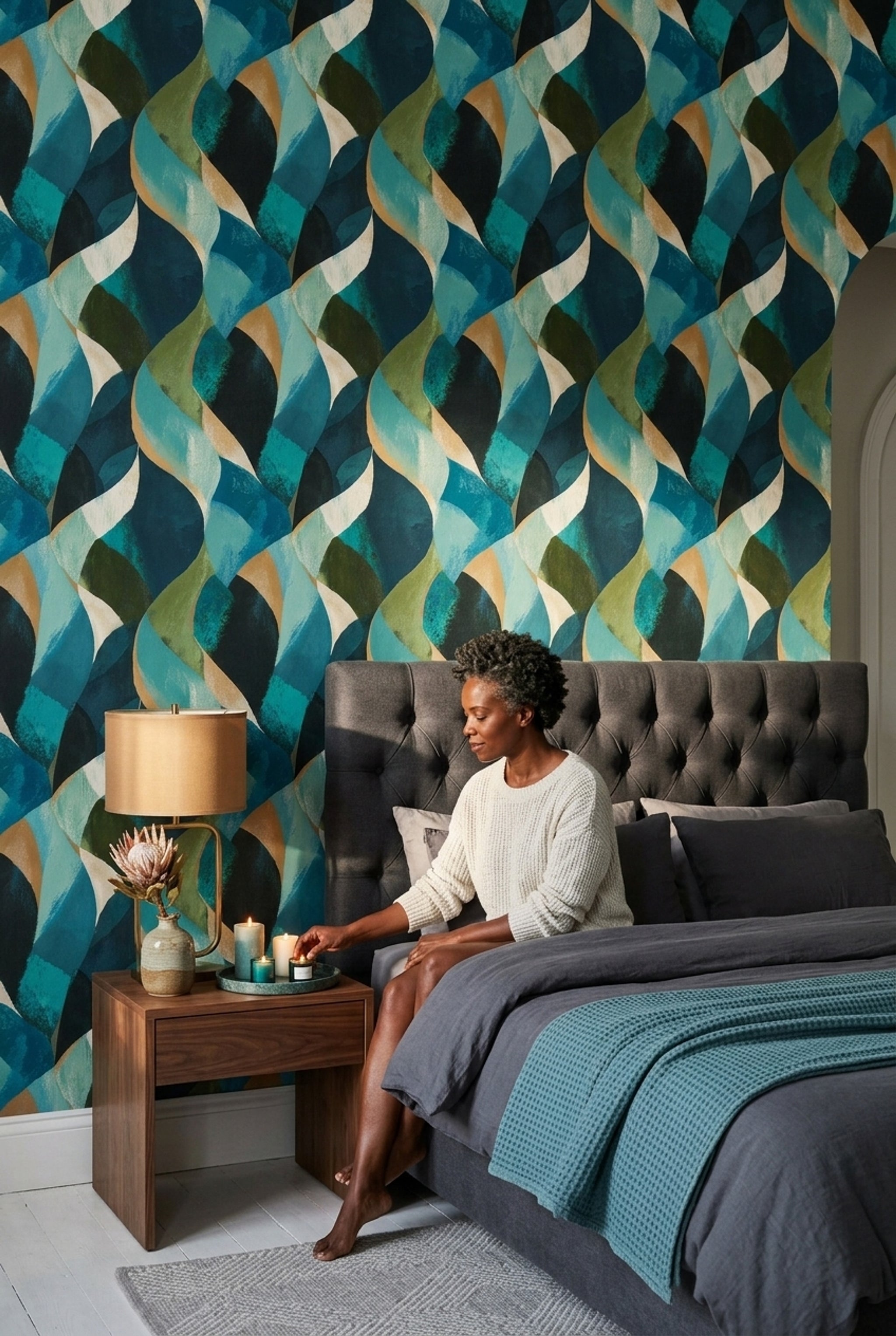Mid Century Modern Wallpaper Modern Removable Contemporary Wall Double Roll