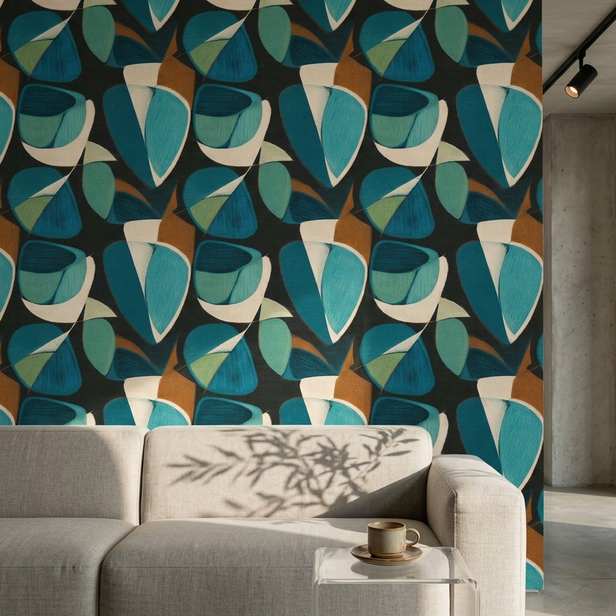 Mid Century Modern Wallpaper Abstract Geometric Removable Wall Decor