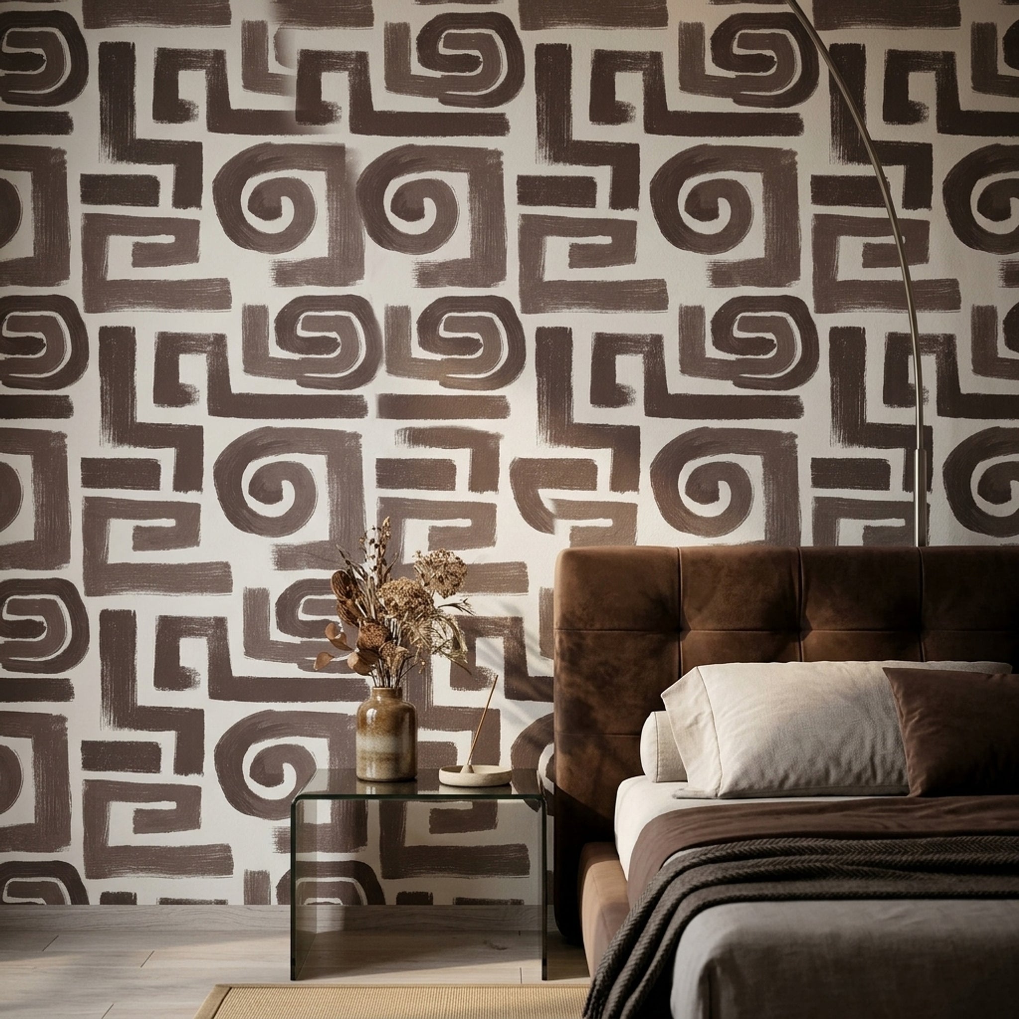 Abstract Wallpaper Geometric Removable Brushstroke Wall Double Roll