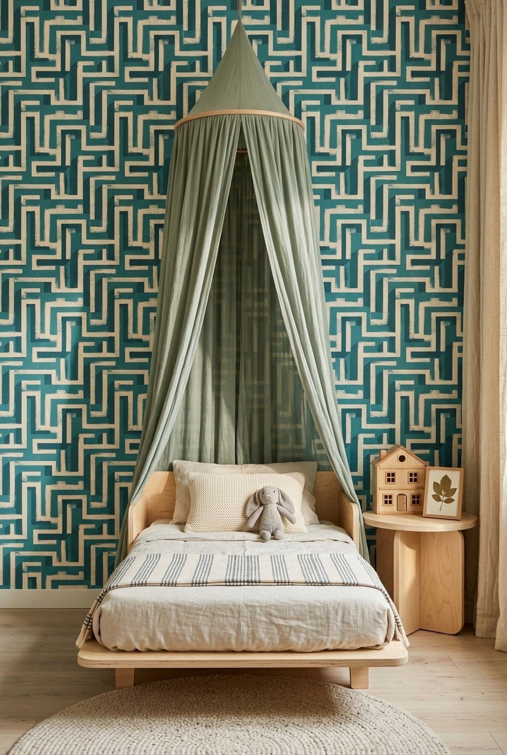 Mid Century Modern Wallpaper Retro Geometric Decorative Mural