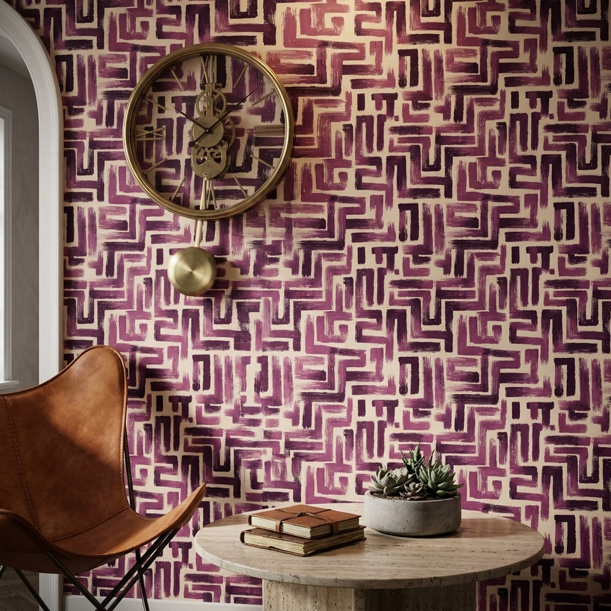 Abstract Pattern Wallpaper Geometric Shapes Modern Decorative Mural