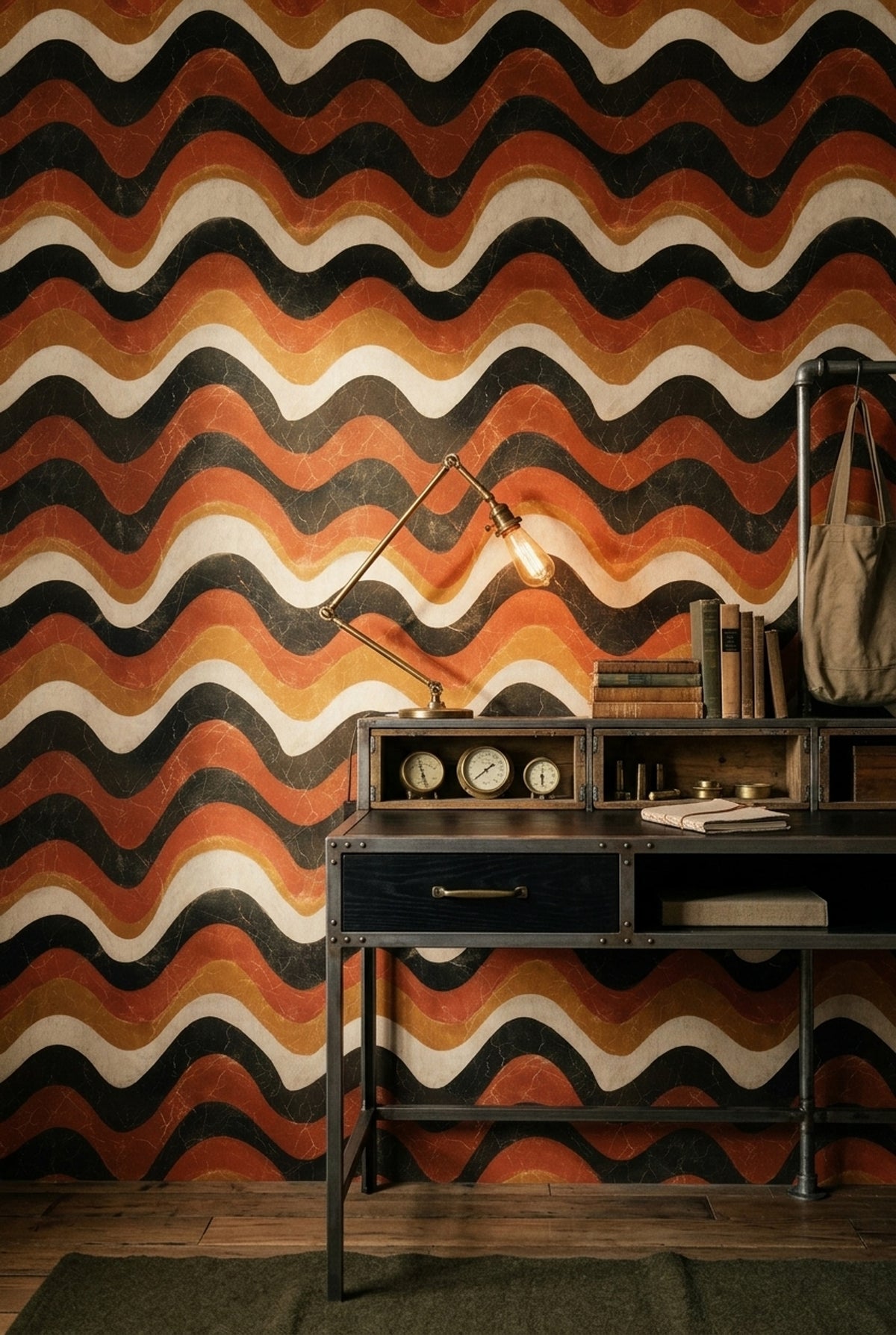 Mid Century Modern Wallpaper Retro Geometric Removable Wall Decor