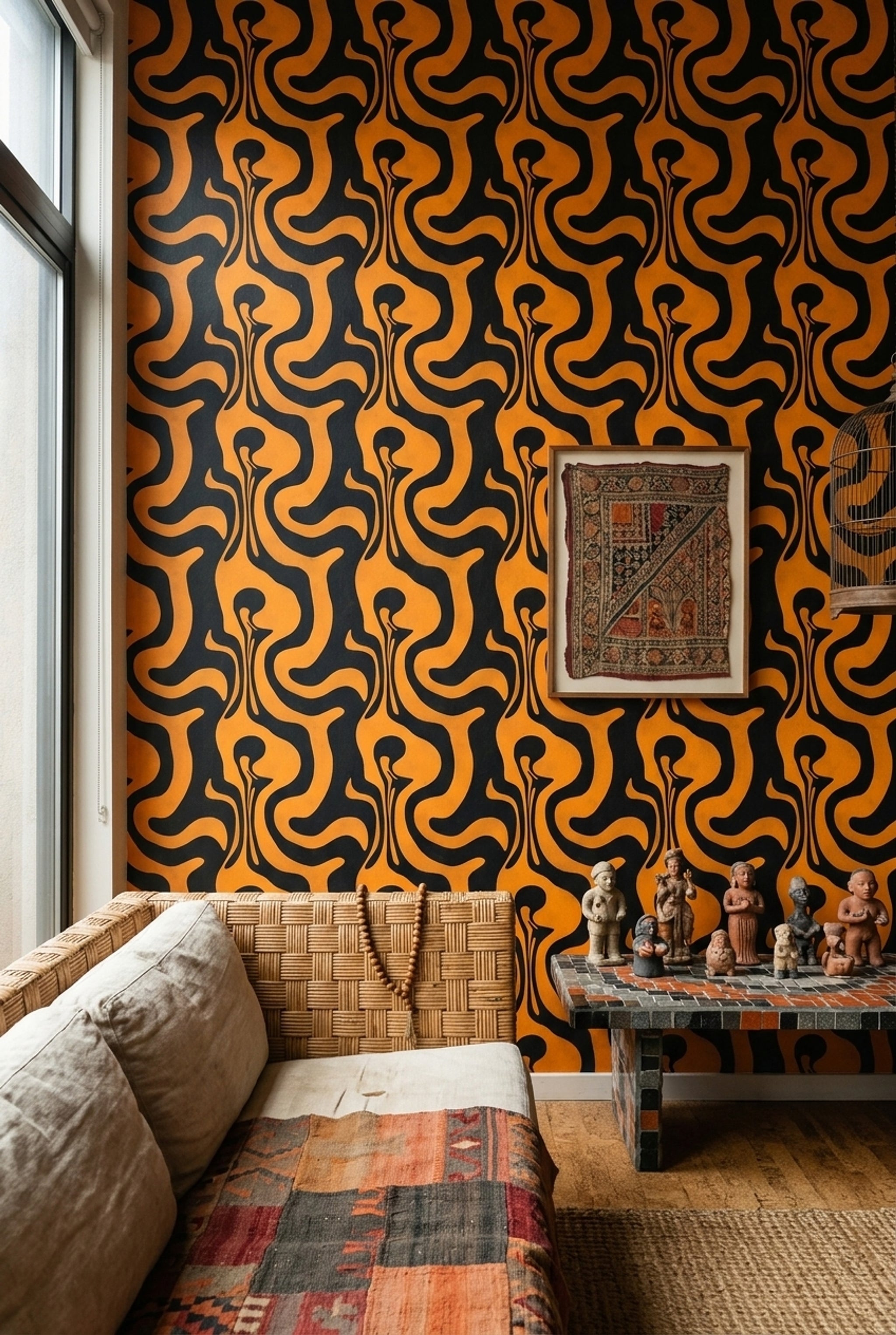 Mid Century Modern Wallpaper Retro Modern Removable Wall Decor