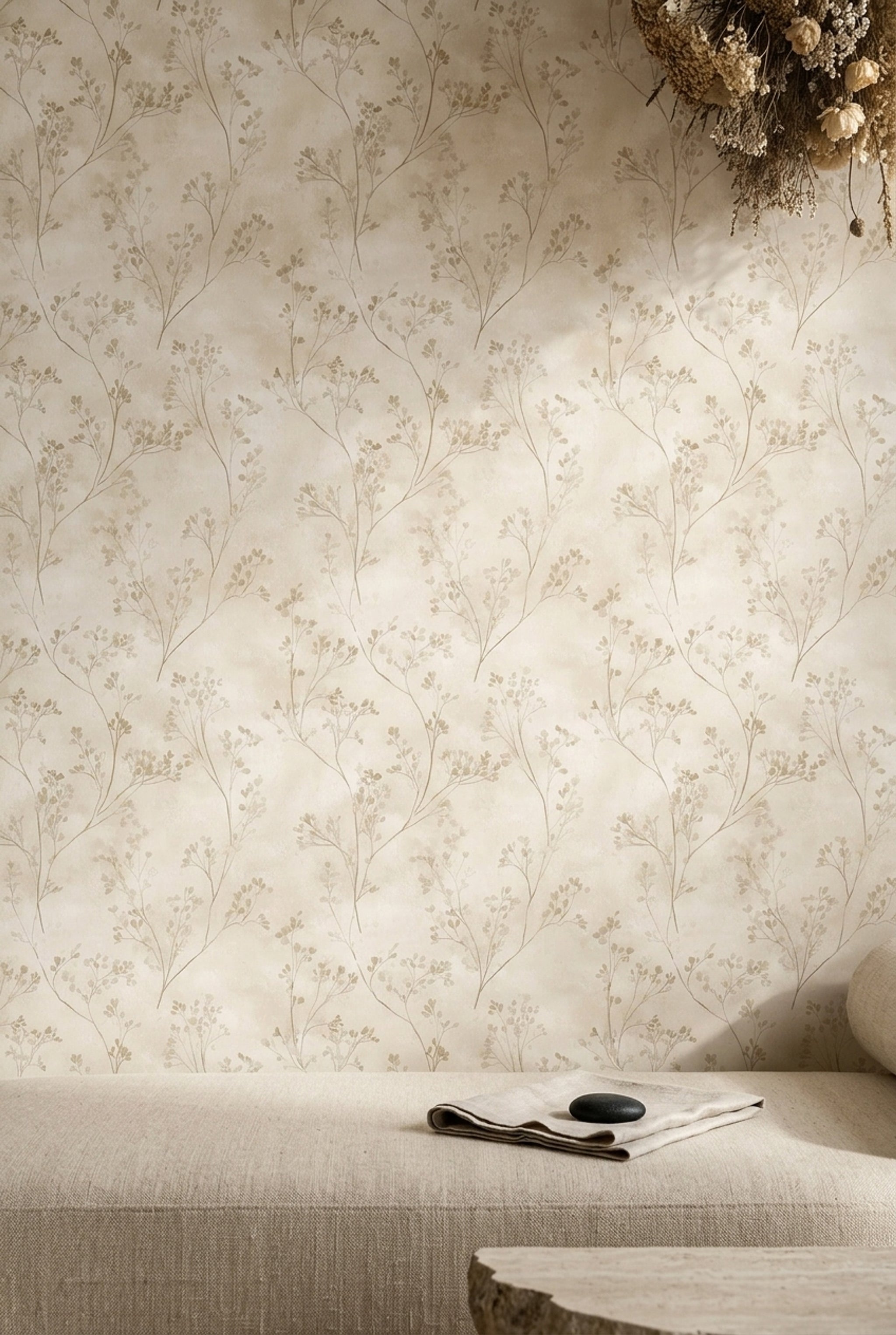 White Background Wallpaper Japandi Japandi Decorative Mural