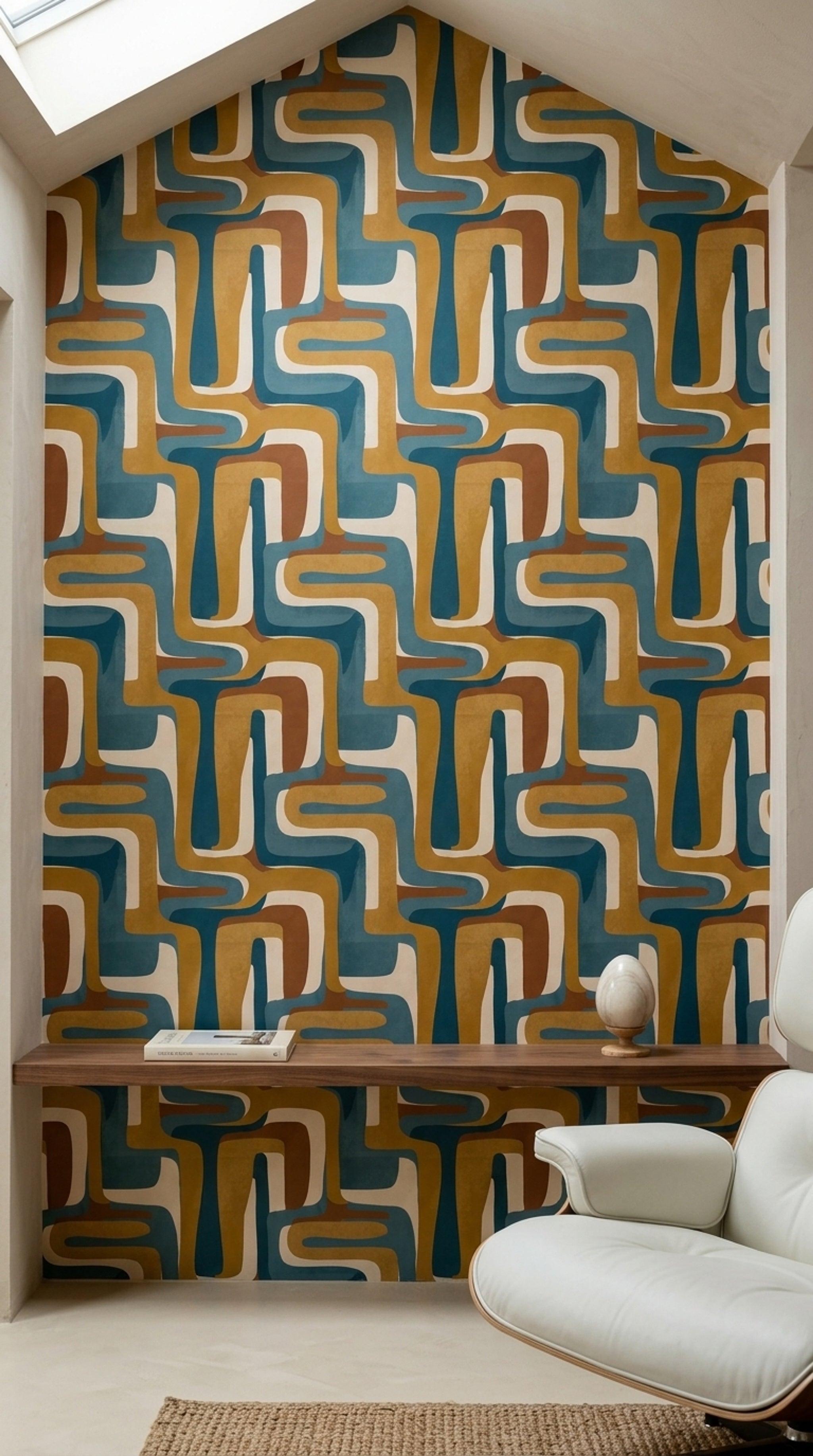 Mid-Century Modern Wallpaper Paper Texture Mid-Century Modern Decorative Mural