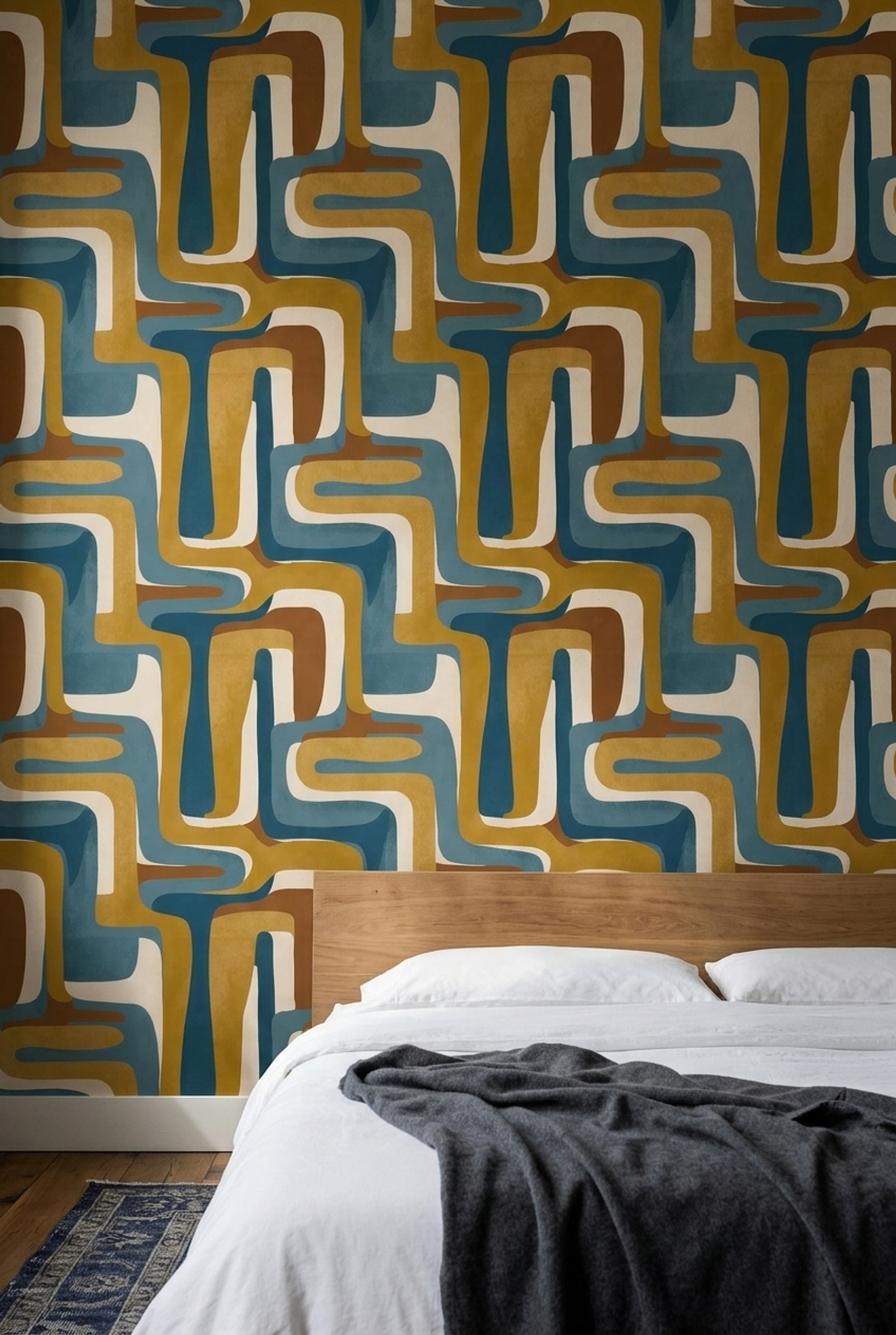 Mid-Century Modern Wallpaper Paper Texture Mid-Century Modern Decorative Mural