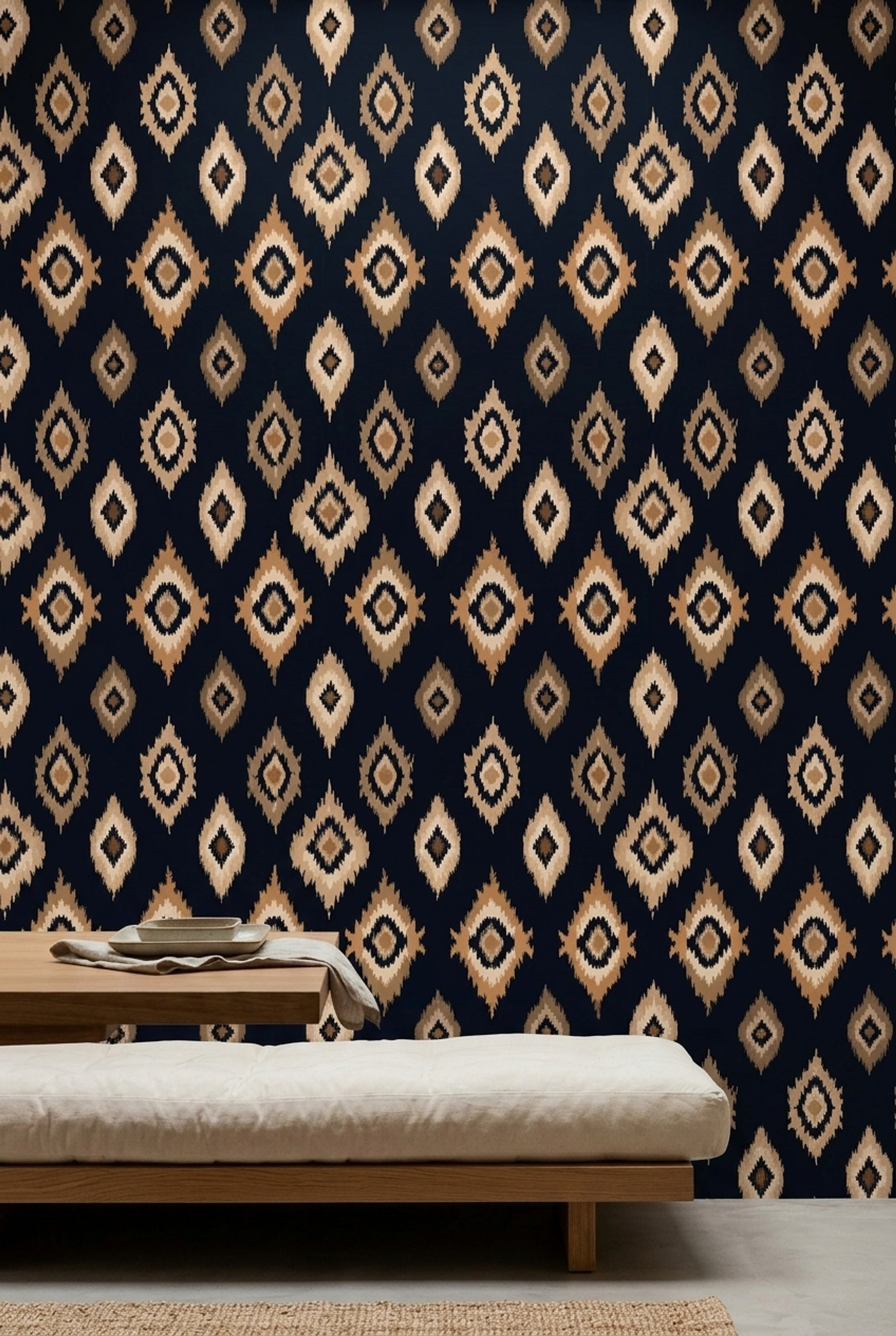 Abstract Pattern Wallpaper Ikat Modern Decorative Mural