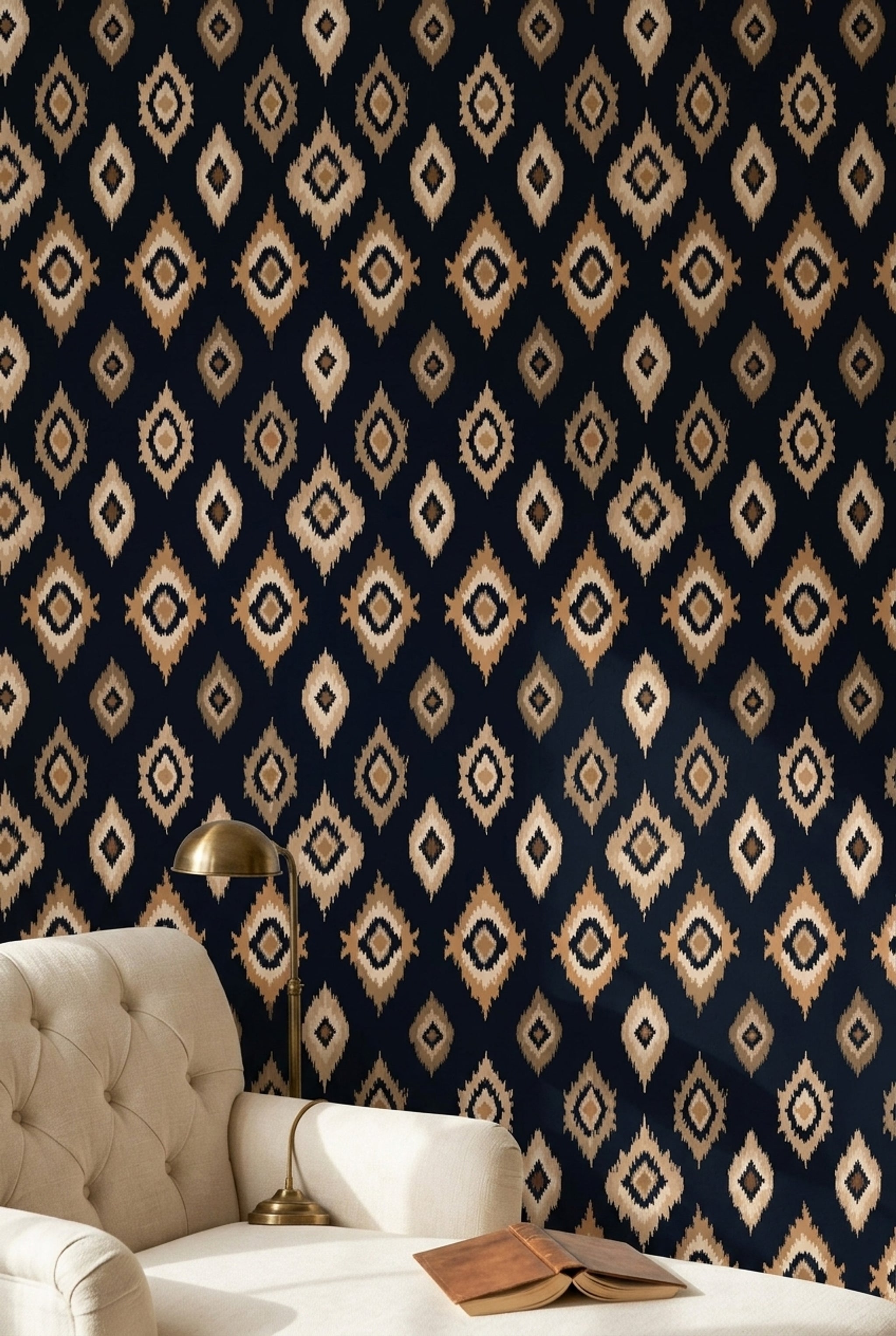Abstract Pattern Wallpaper Ikat Modern Decorative Mural