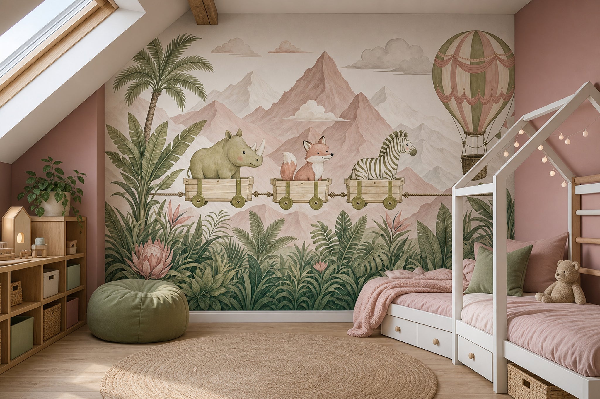 Hot Air Balloon Wallpaper Striped Balloon Removable Wall Decor