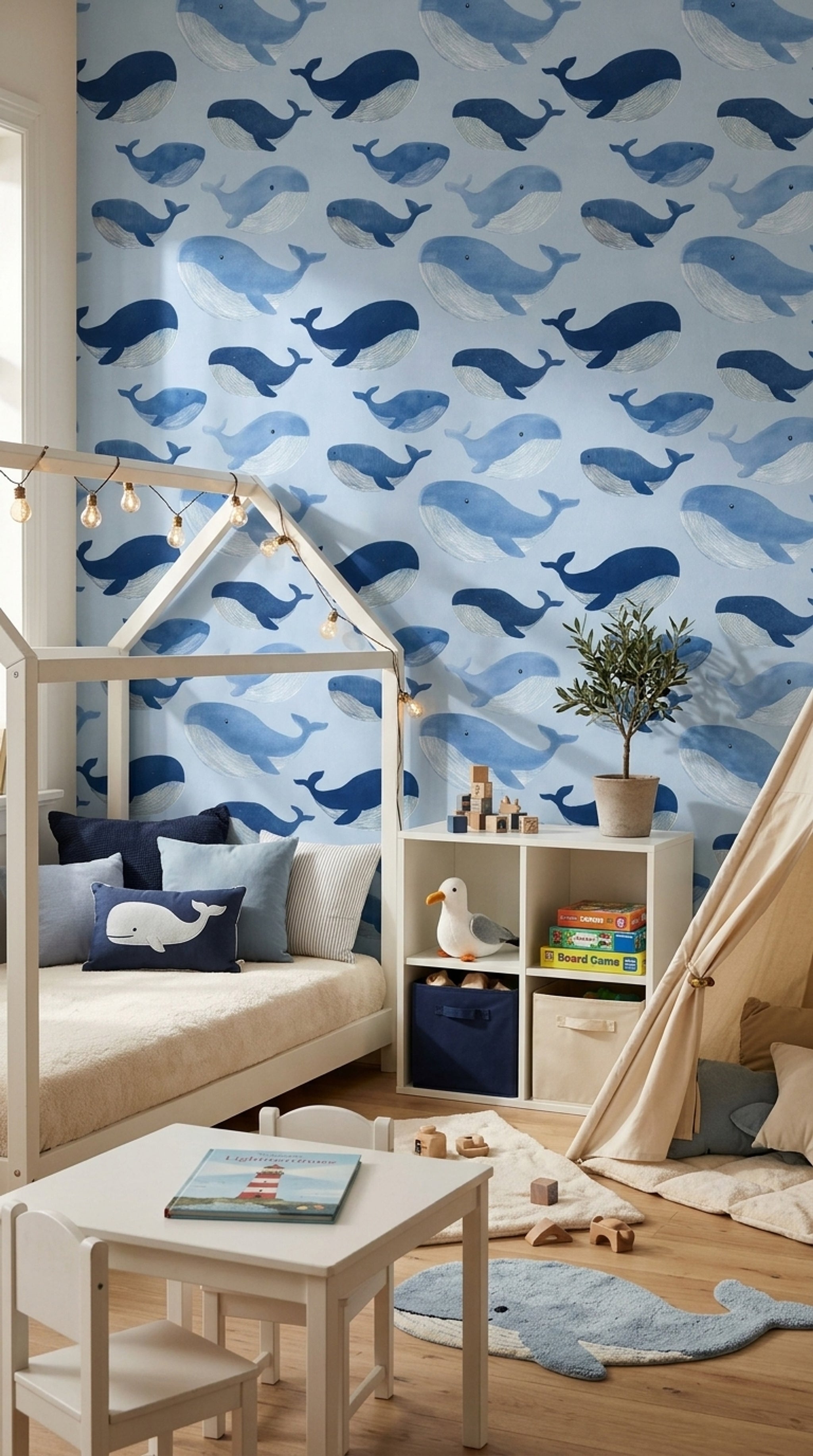 Whales Wallpaper Ocean Removable Coastal Wall Double Roll
