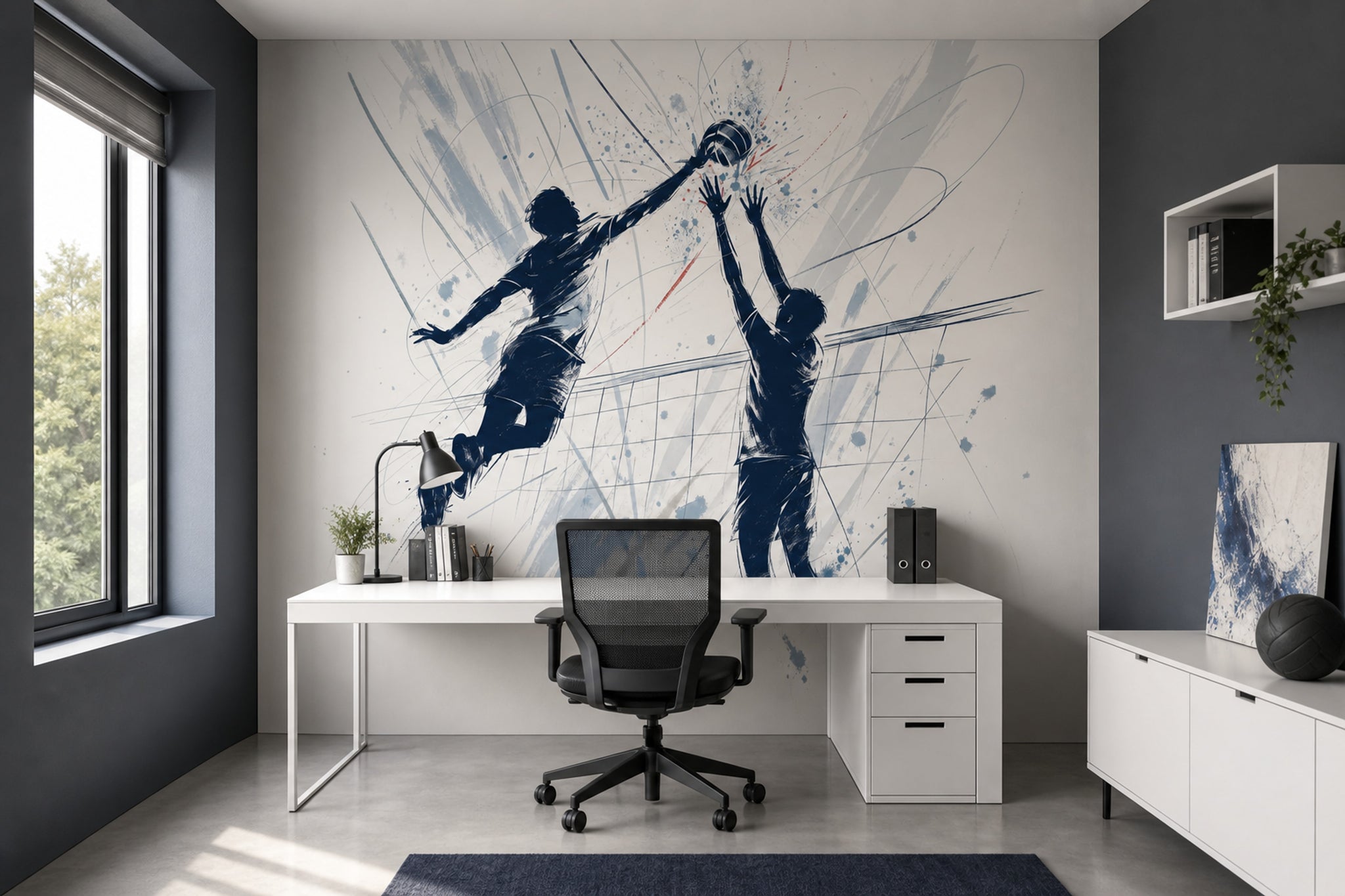 Bright Background Wallpaper Volleyball Sport Removable Wall Decor