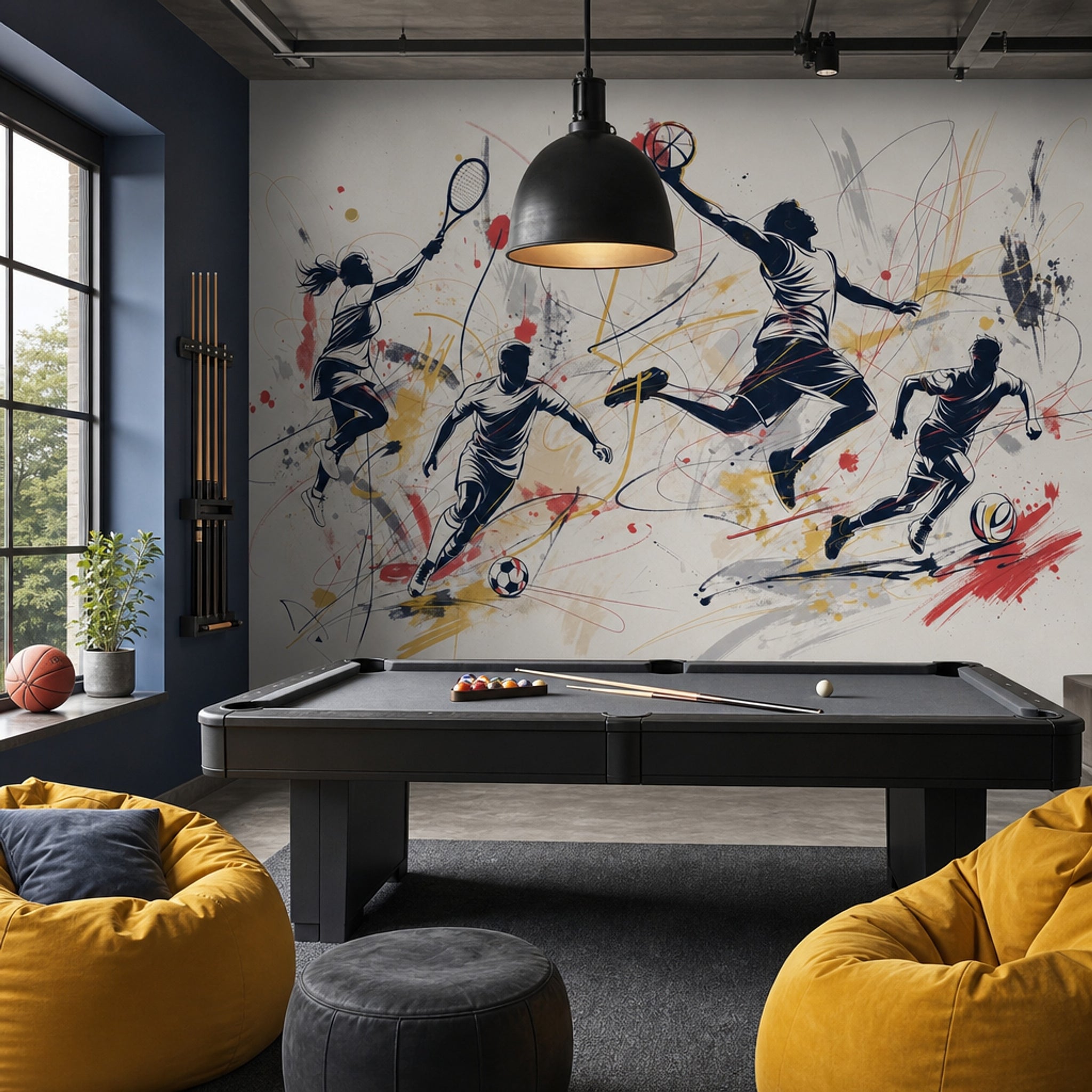 Sports Wallpaper Athletes Modern Wall Mural