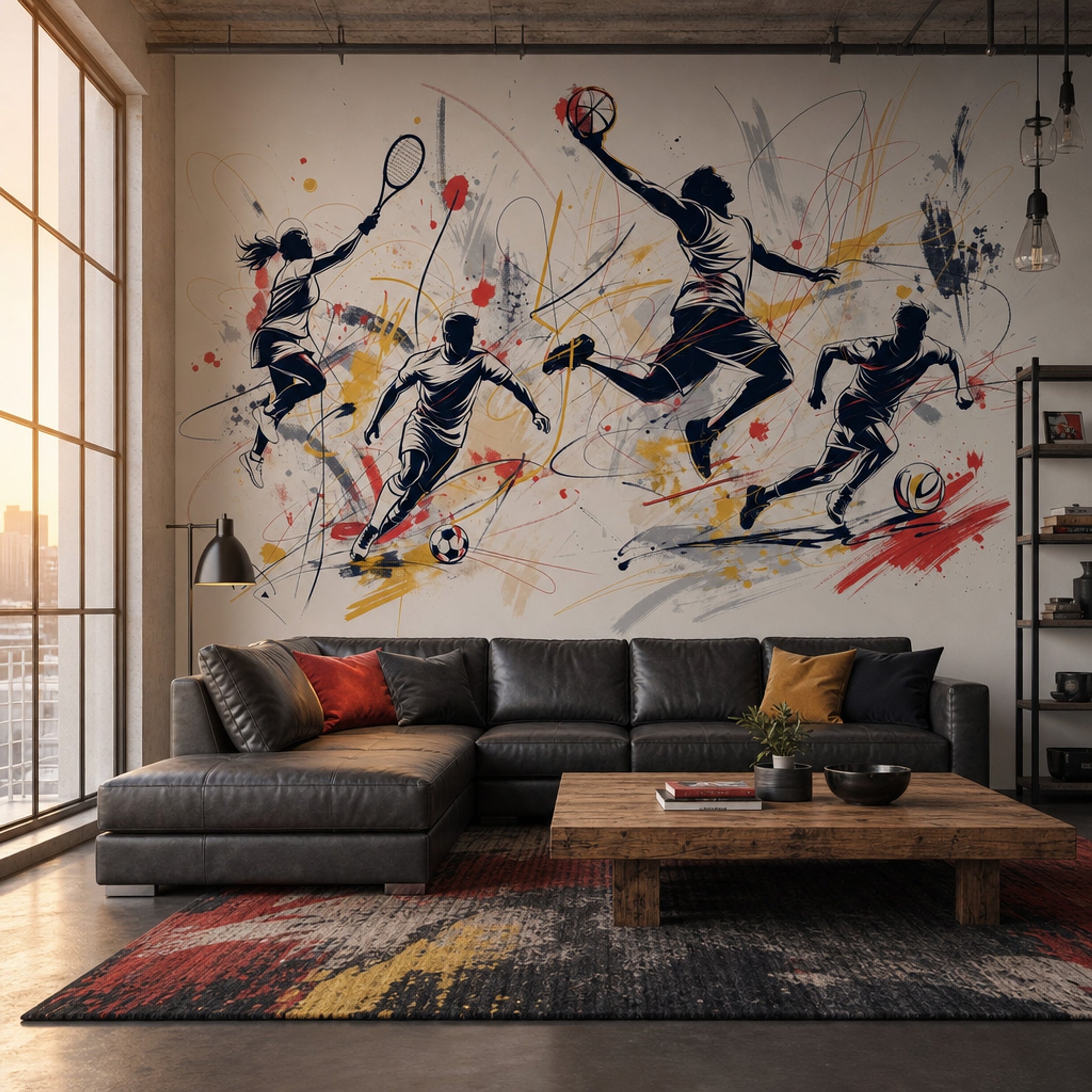 Sports Wallpaper Athletes Modern Wall Mural