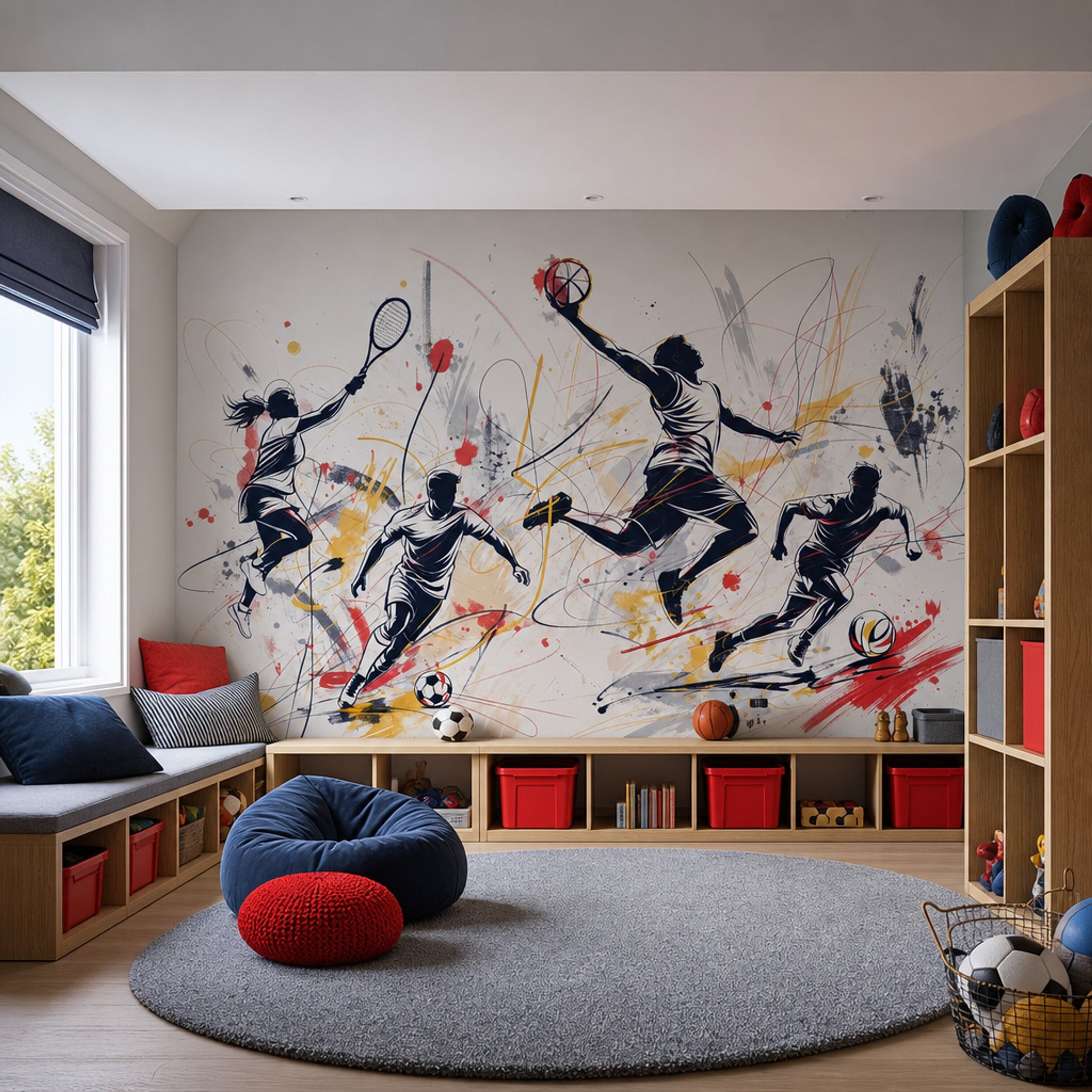 Sports Wallpaper Athletes Modern Wall Mural