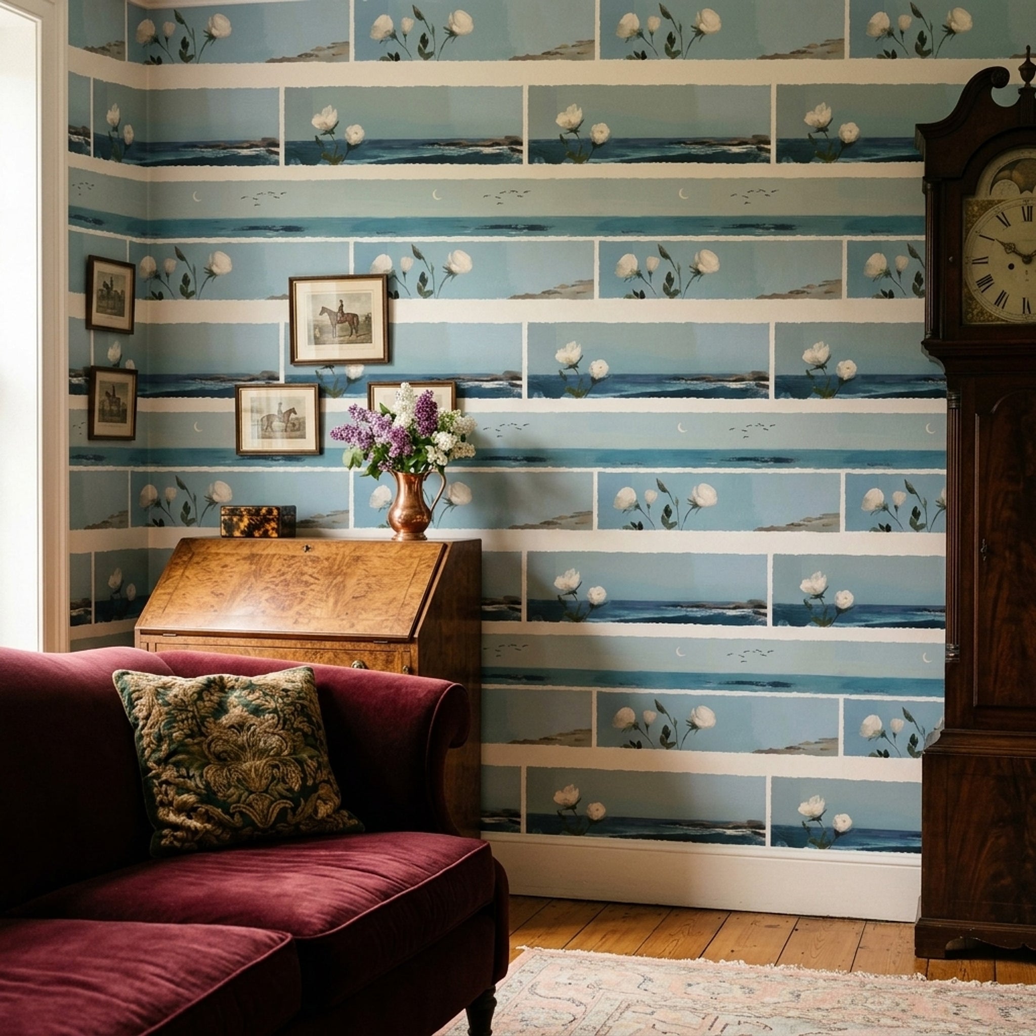 Coastal Landscape Wallpaper Ocean Calm Serene Removable Wall Decor