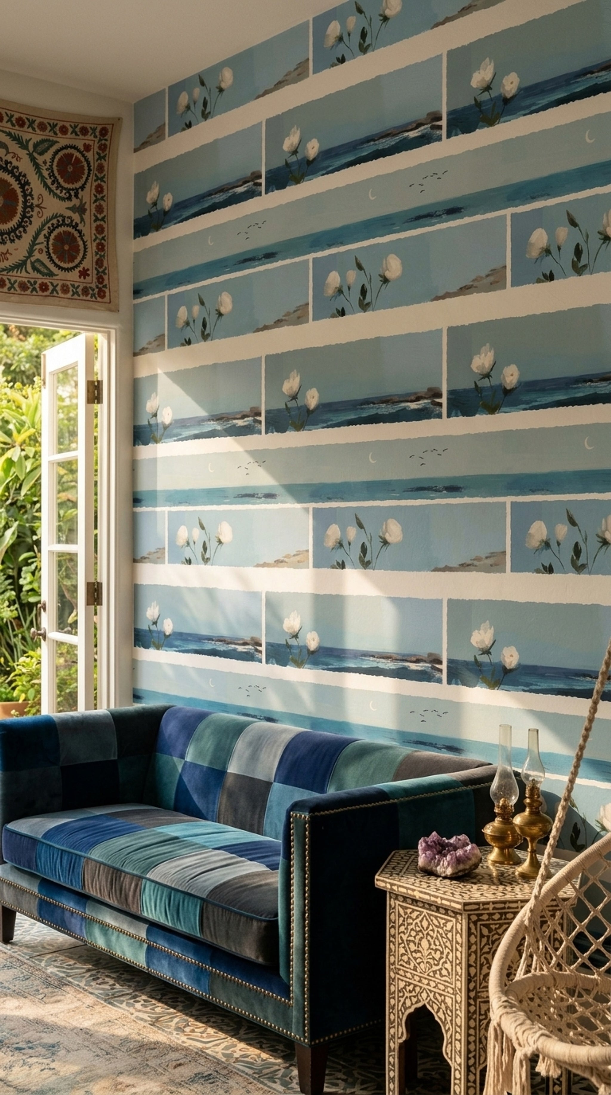 Coastal Landscape Wallpaper Ocean Calm Serene Removable Wall Decor