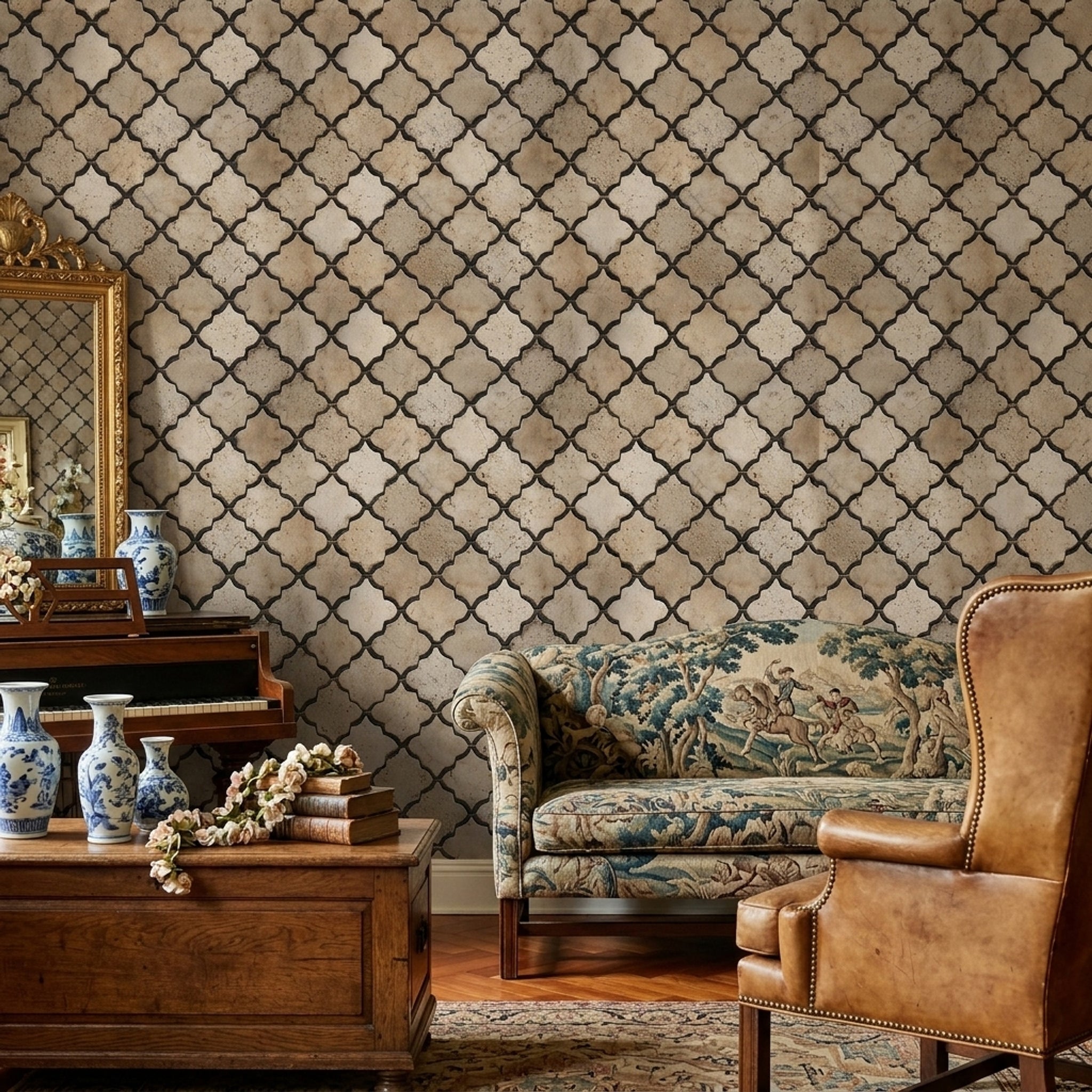 Quatrefoil Wallpaper Moroccan Geometric Tile Removable Wall Decor