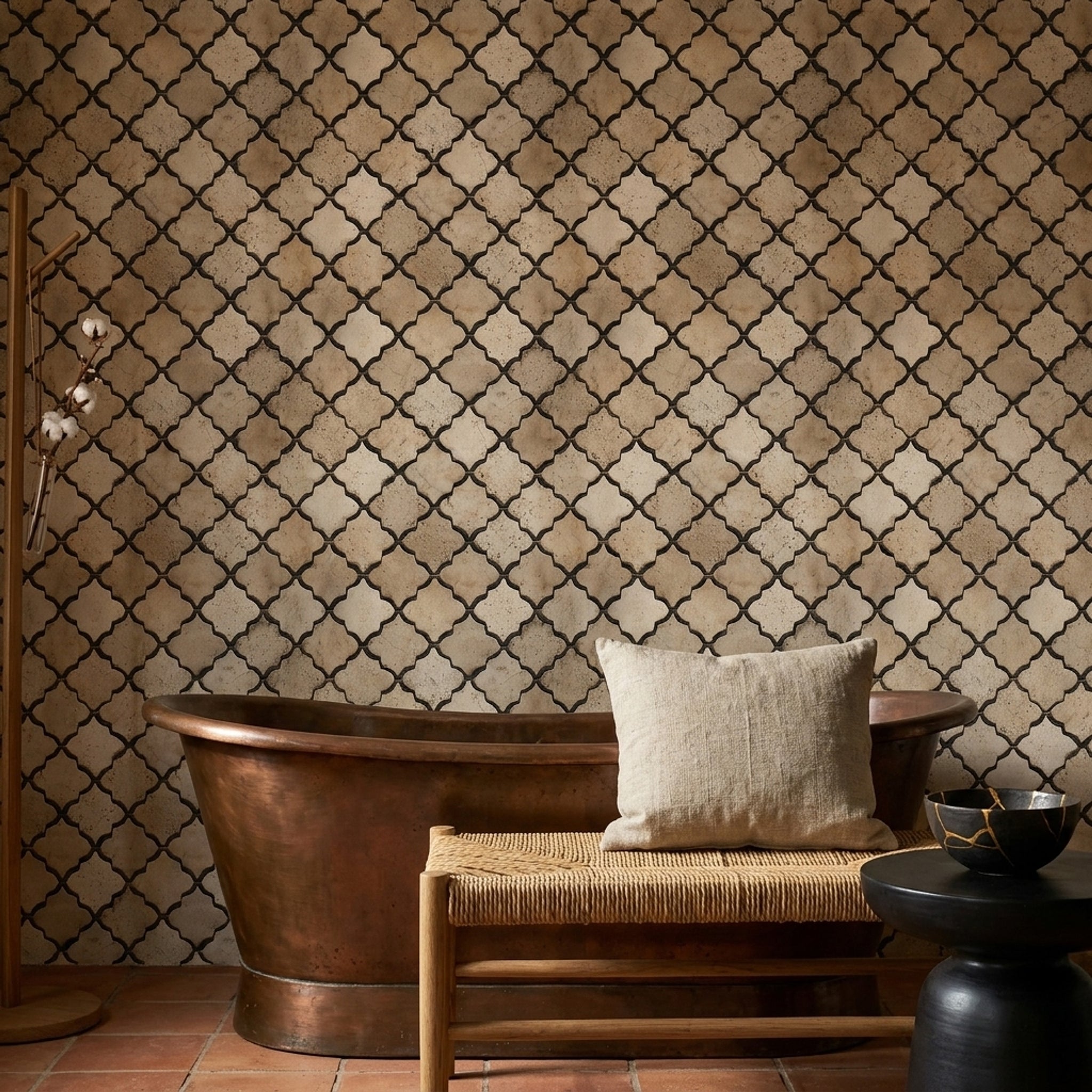 Quatrefoil Wallpaper Moroccan Geometric Tile Removable Wall Decor
