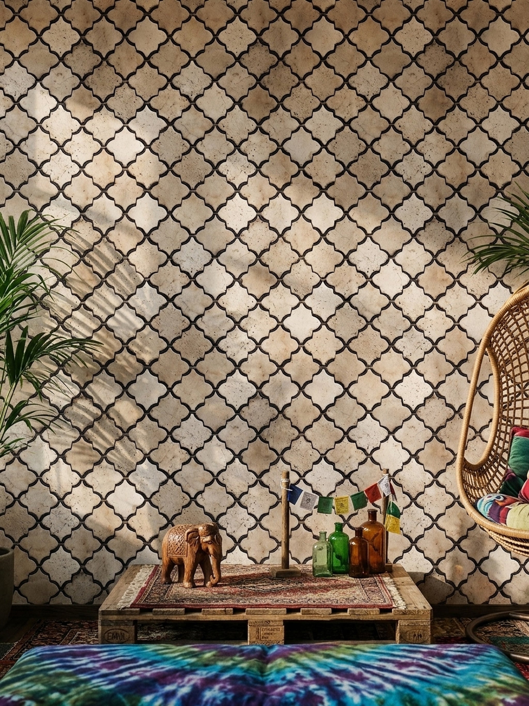 Quatrefoil Wallpaper Moroccan Geometric Tile Removable Wall Decor