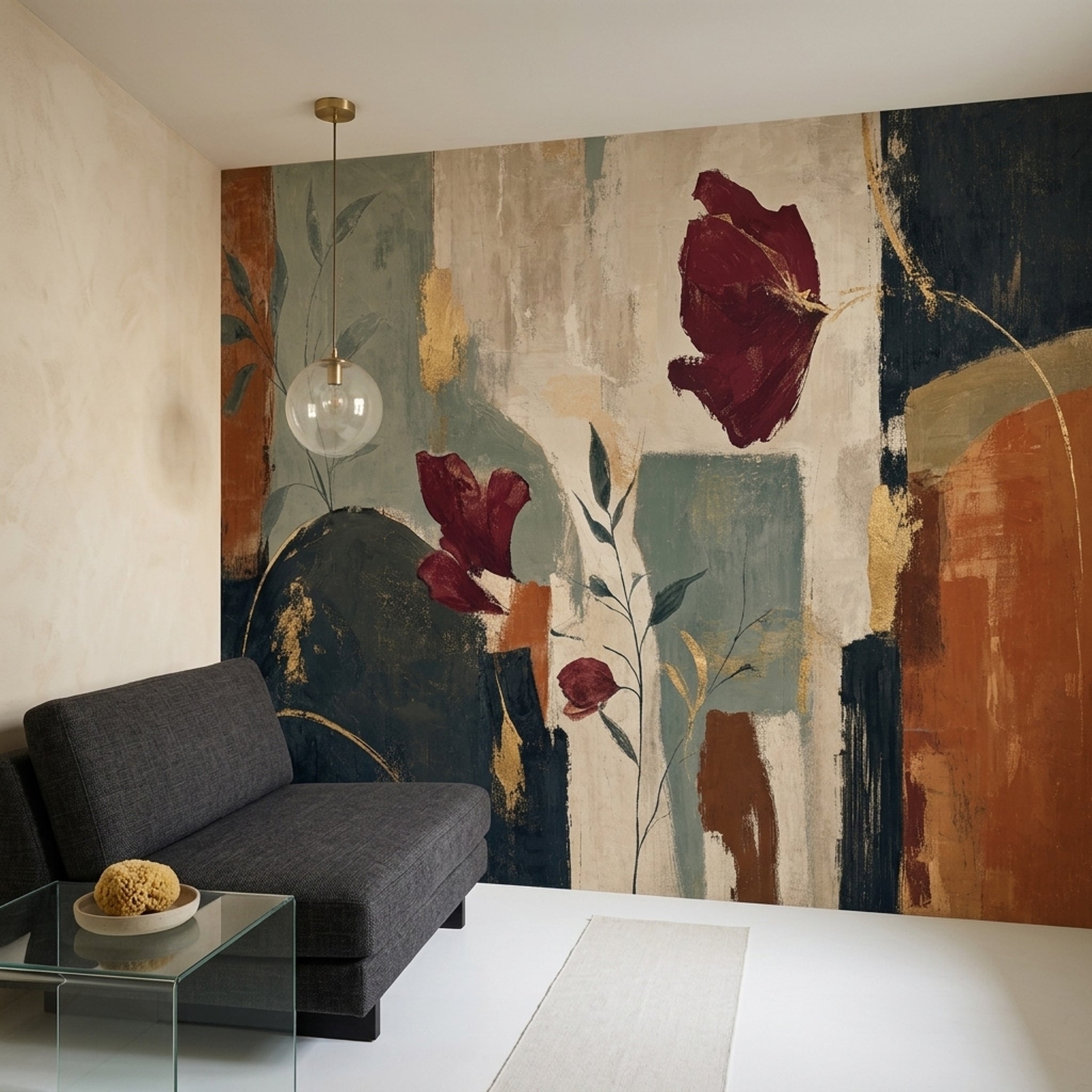 Muted Green Wallpaper Sage Green Terracotta Wall Mural