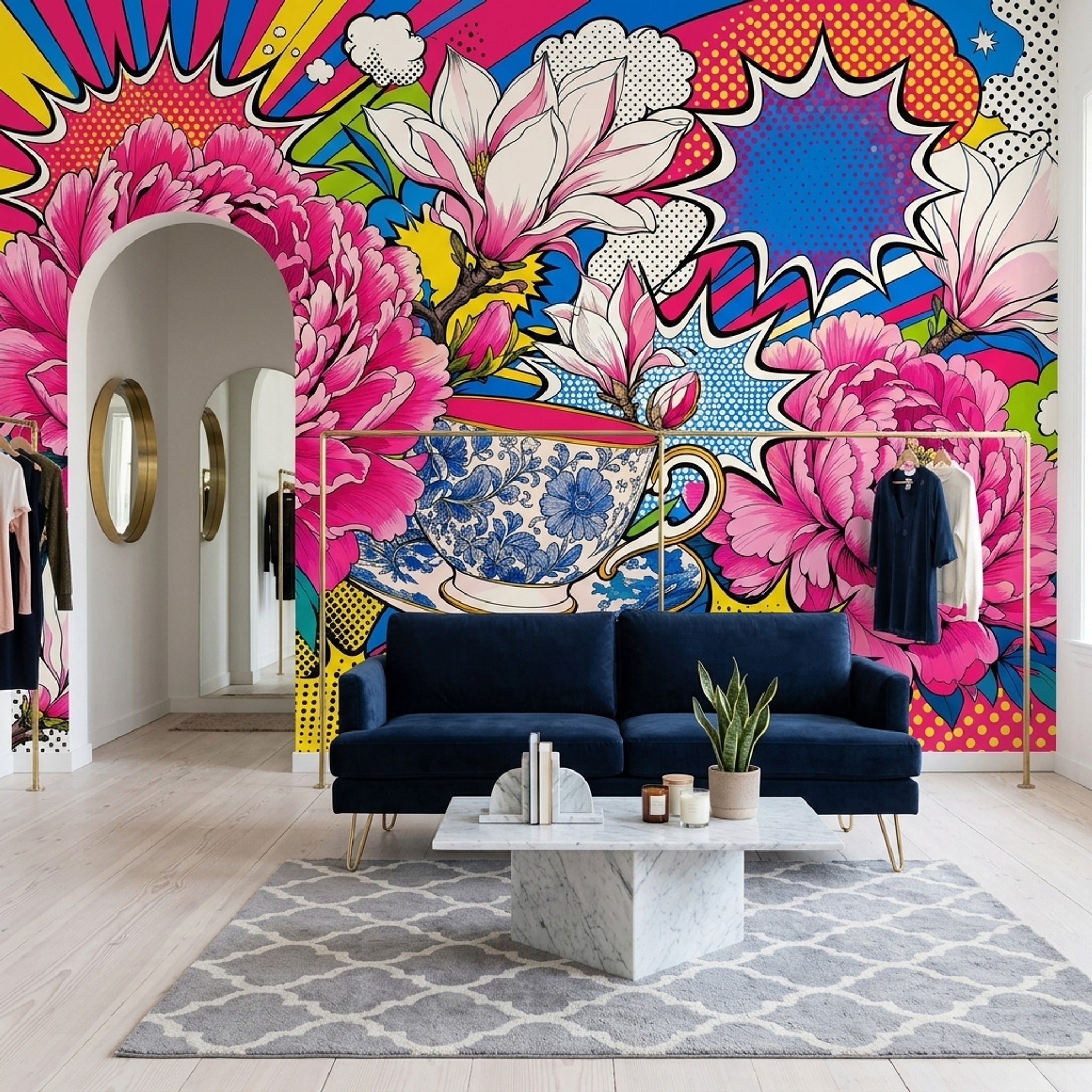 Comic Book Wallpaper Pop Art Removable Floral Wall Decor