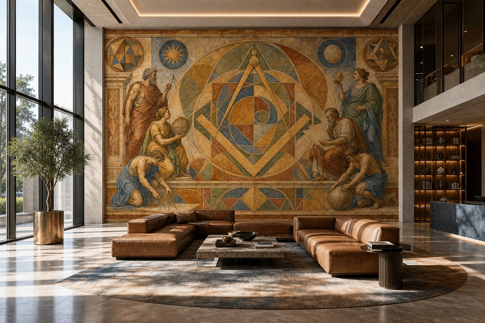 Sacred Geometry Wallpaper Fresco Renaissance Wall Mural