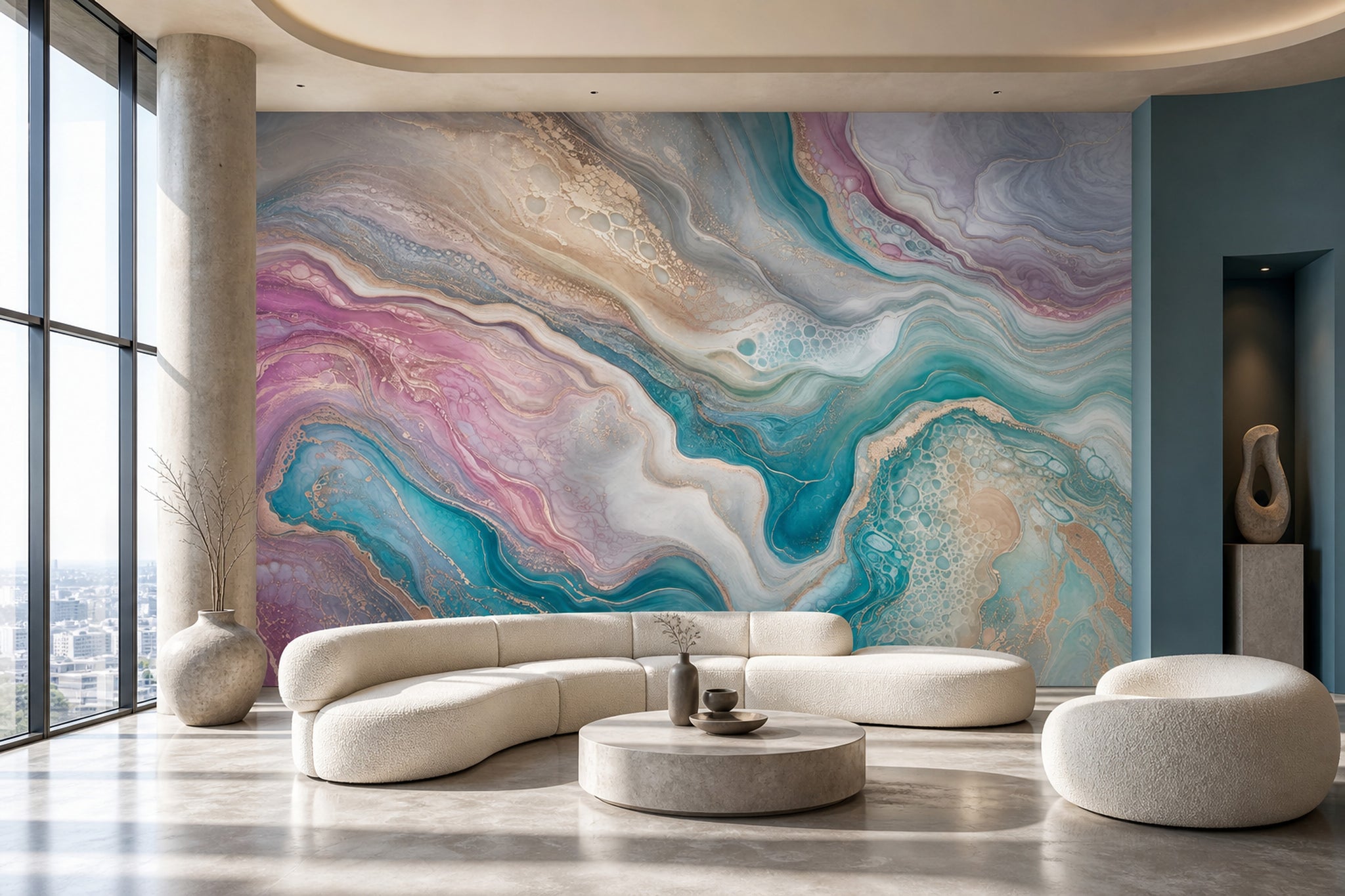 Geode Inspired Wallpaper Marble Effect Fluid Ink Art Wall Mural