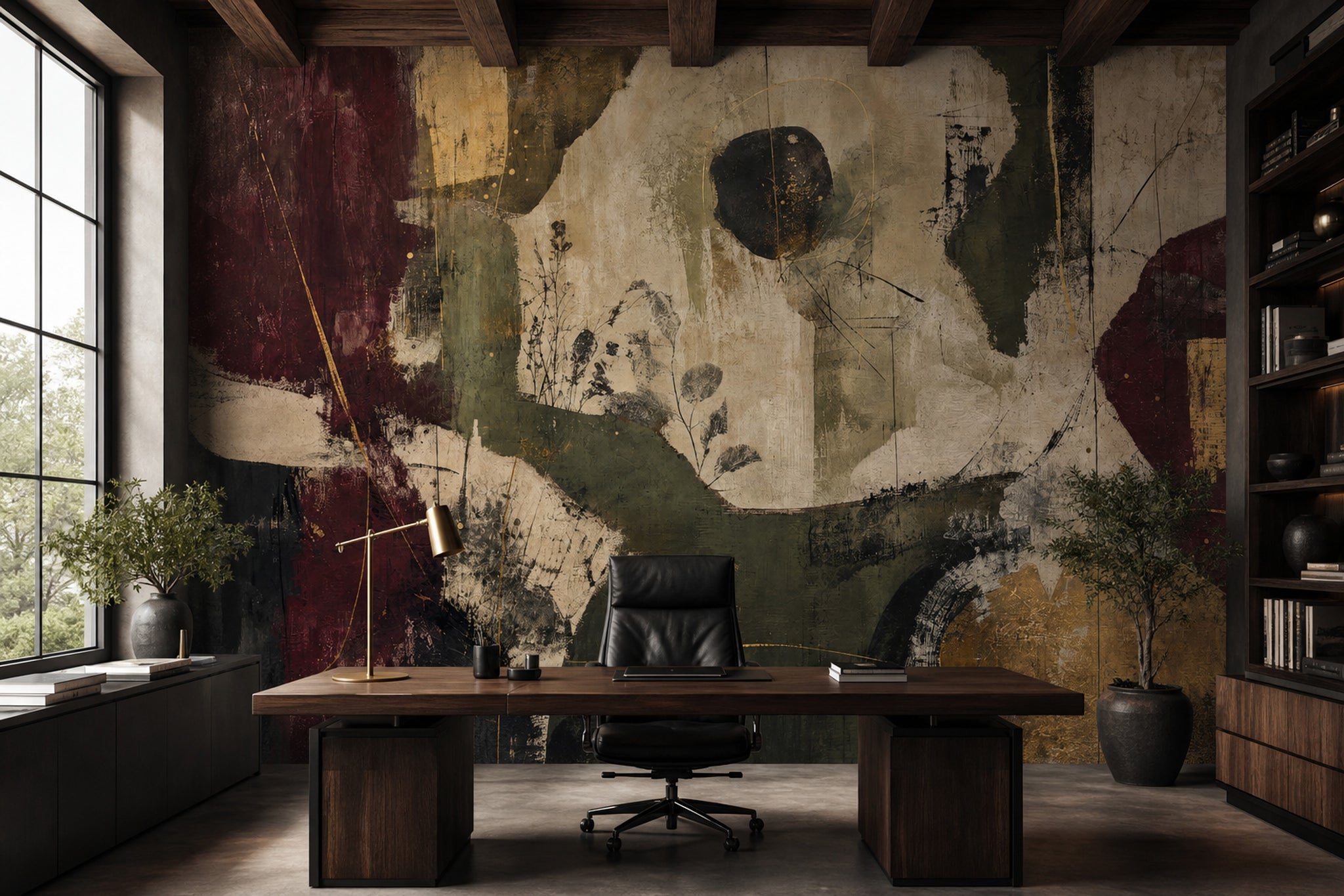 Abstract Wallpaper Dark Textured Wall Mural