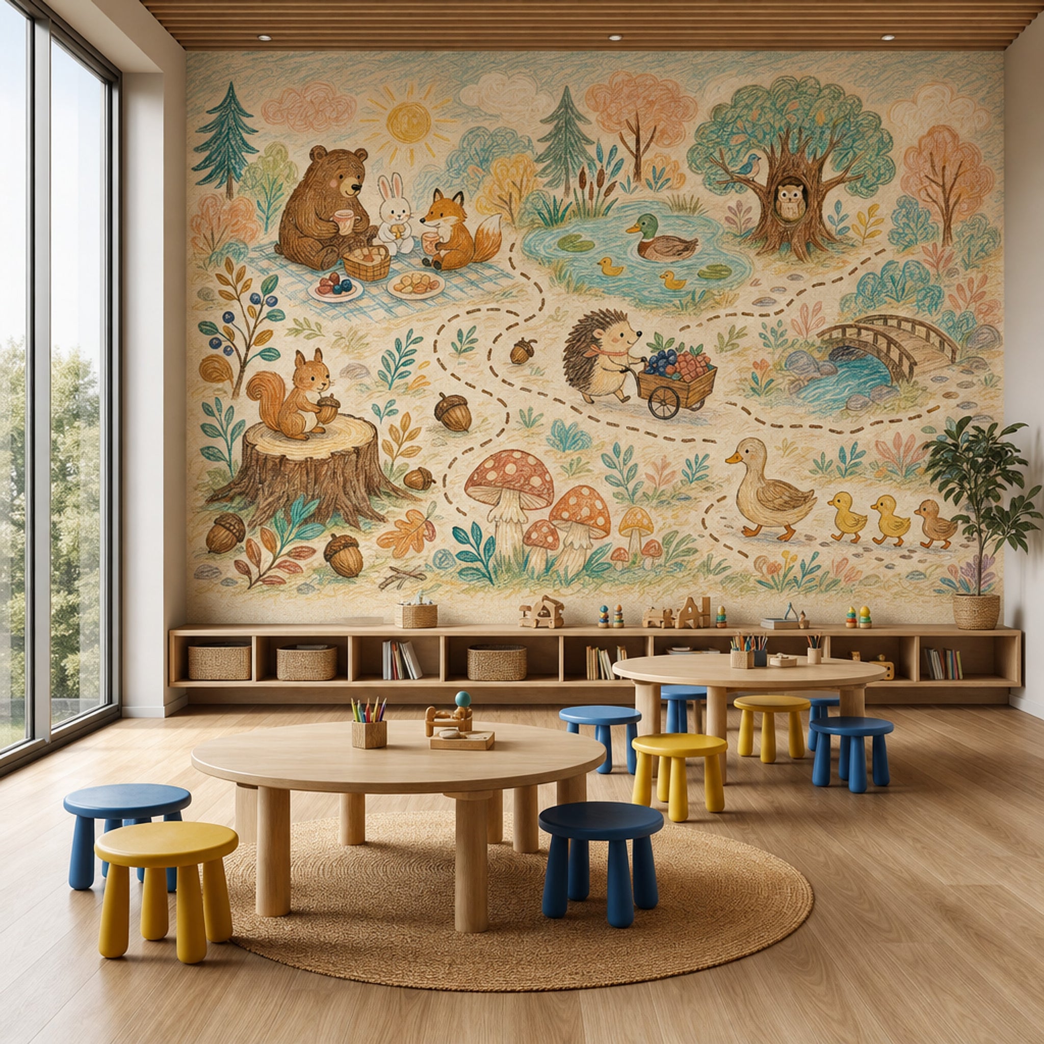 Woodland Wallpaper Storybook Animals Wall Mural