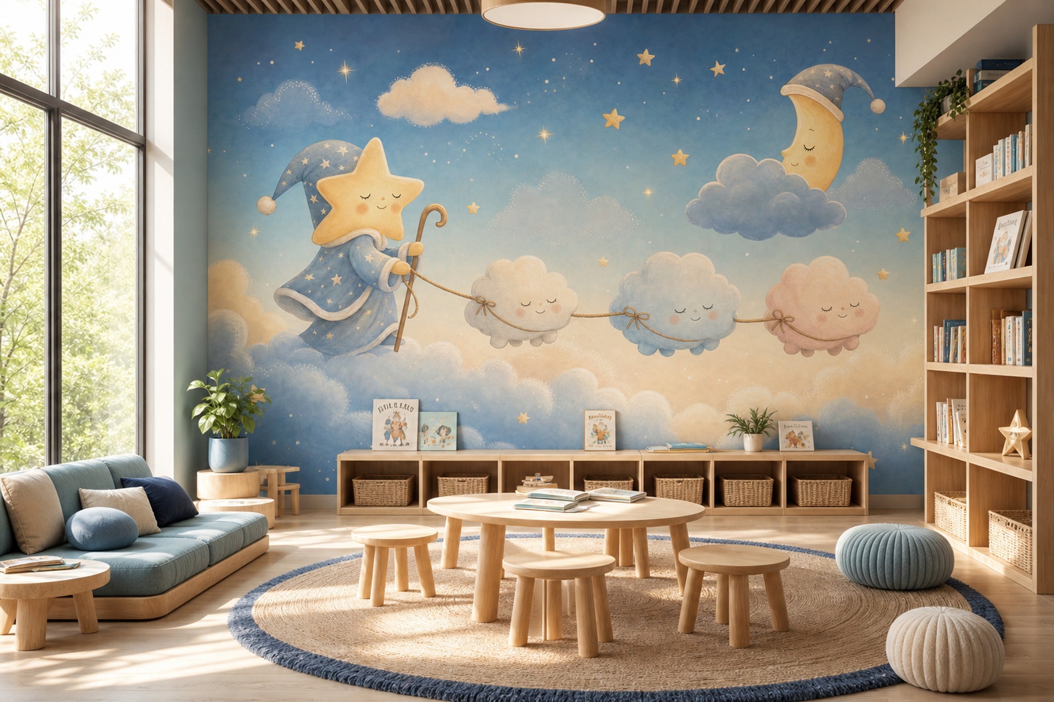 Watercolor Texture Wallpaper Dreamy Sky Nursery Wall Mural